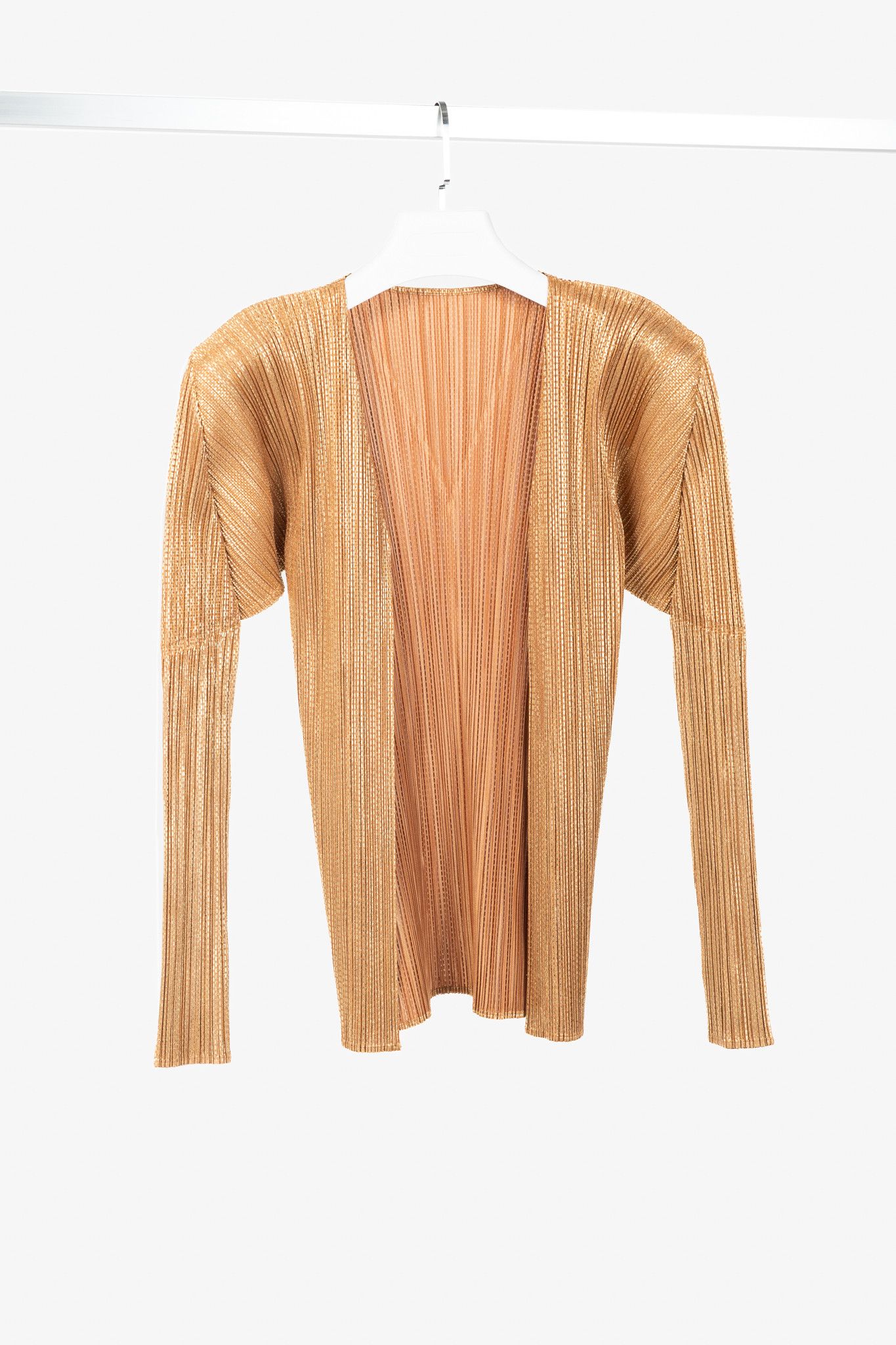 Pleats Please Issey Miyake Pleats Please Issey Miyake Metallic Open-Front Cardigan Size M / US 6-8 / IT 42-44 - 1 Thumbnail