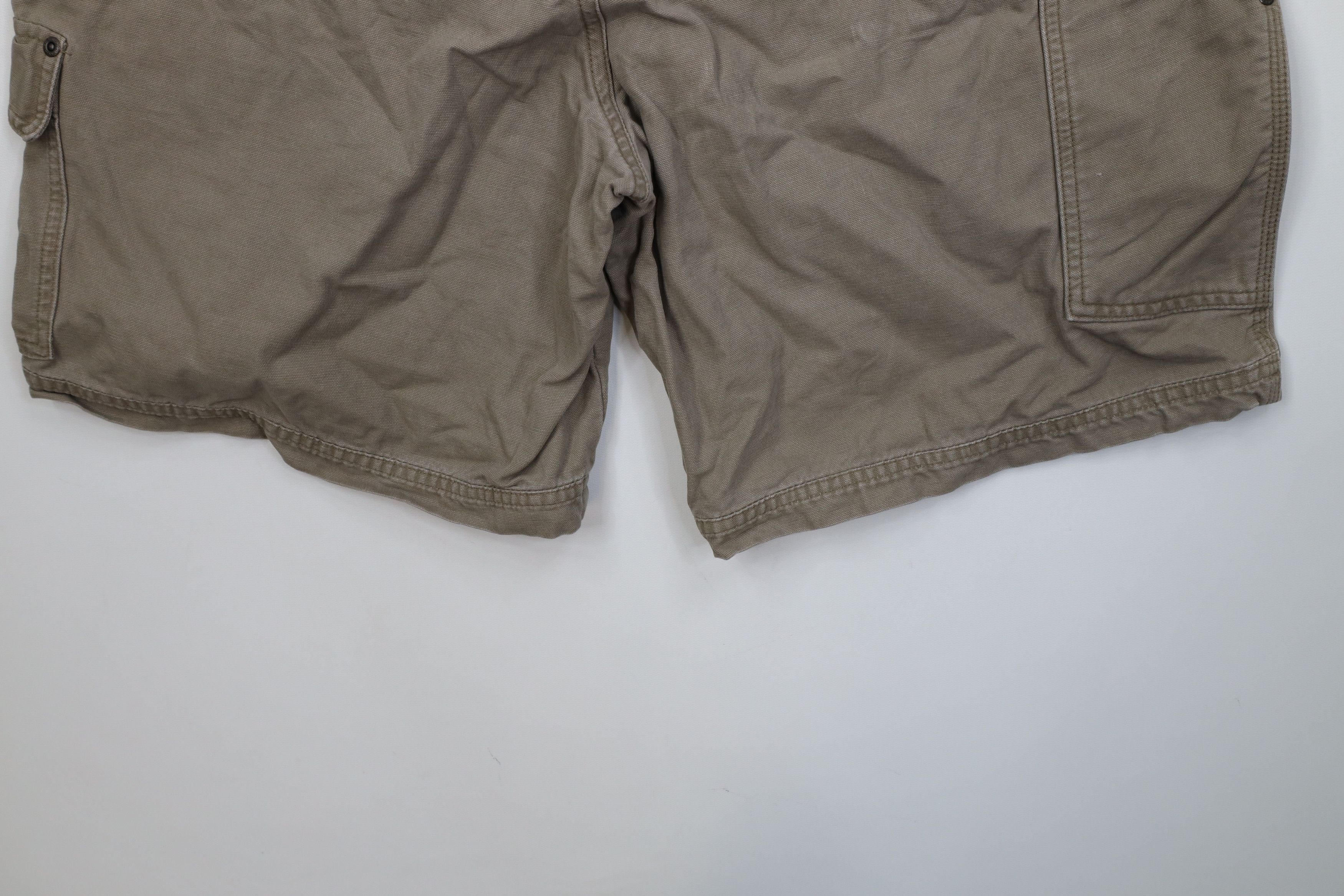 Columbia Vintage Y2K Columbia Above Knee Dungaree Shorts Beige Cotton Size US 38 / EU 54 - 11 Thumbnail