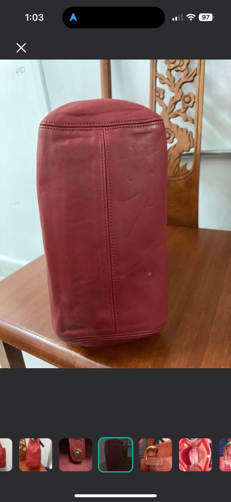 Coach Vintage Coach Waverly Purse Red Leather Size ONE SIZE - 7 Thumbnail
