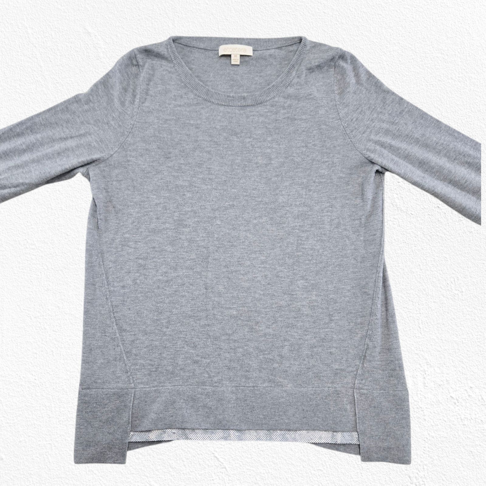 Other Etcetera Gray Wool Blend Sweater Sequin Hem Size Medium Size M / US 6-8 / IT 42-44 - 4 Thumbnail