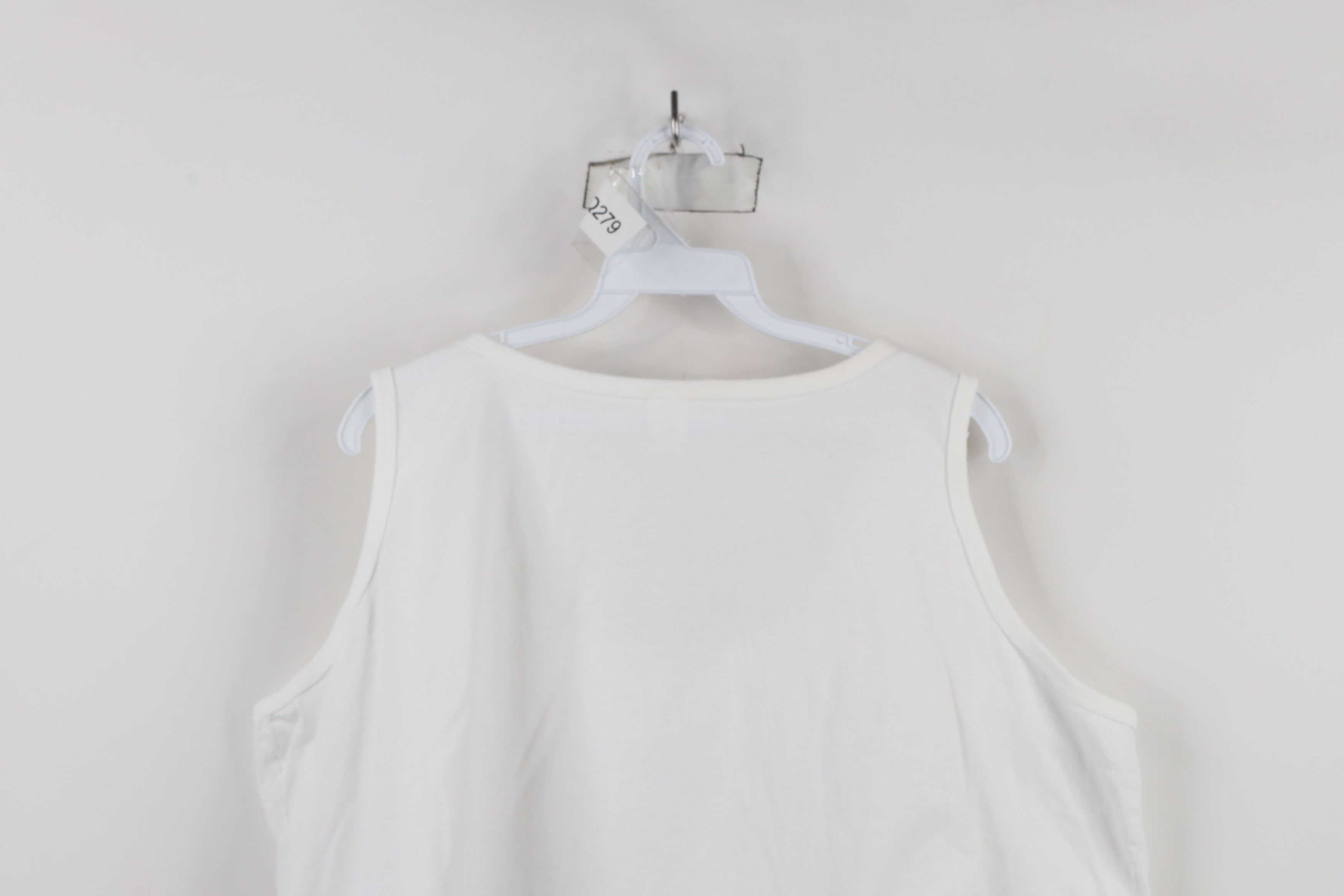 Vintage Vintage 90s Streetwear Cotton Tank Top T-Shirt White USA Size XXL / US 16-18 / IT 52-54 - 8 Thumbnail
