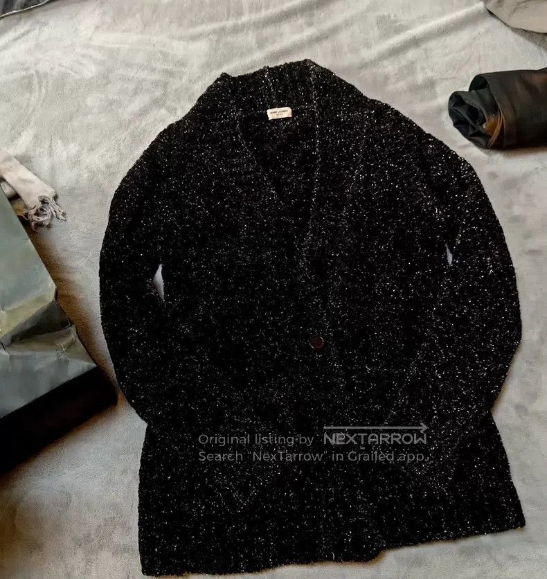 Saint Laurent Paris Saint Laurent Paris Black Silver Starry Sweater Cardigan Size US XS / EU 42 / 0 - 1 Thumbnail