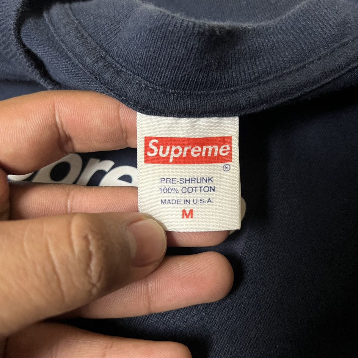 Supreme Supreme Navy Blue Box Logo L/S Size US M / EU 48-50 / 2 - 3 Thumbnail