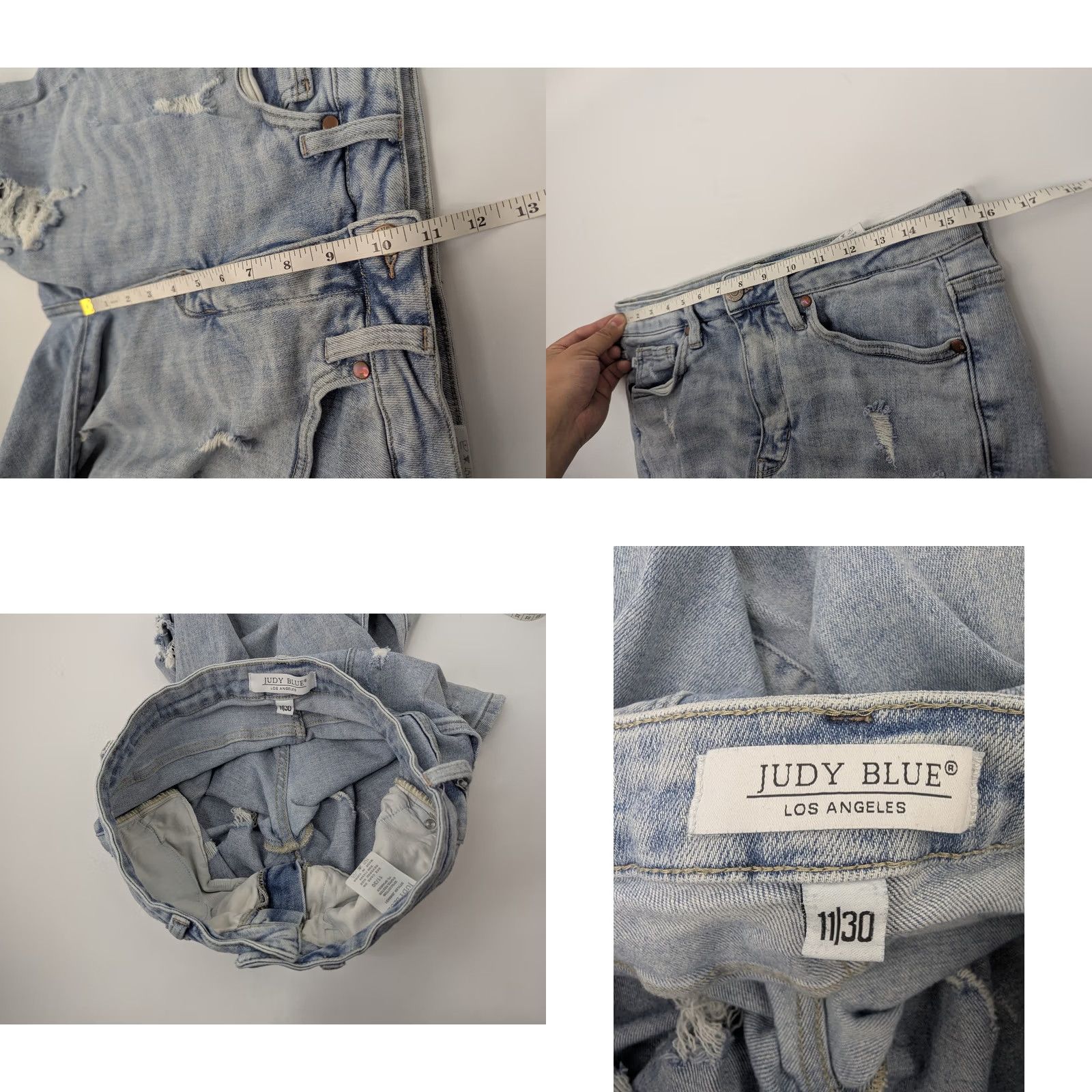 Denime Judy Blue Jeans Women's 11/30 Denim Distressed Stretch Skinny Fit JB88431 Size 32" / US 10 / IT 46 - 8 Thumbnail