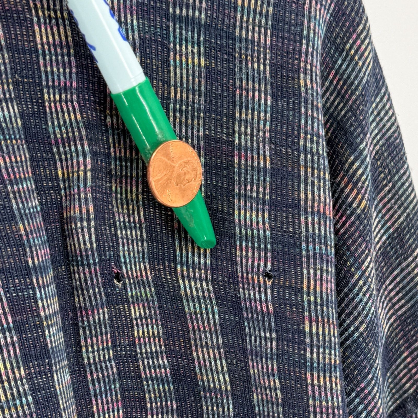 Pepe Jeans Vintage 90s Blue 100% Cotton Rainbow Striped Pocket Shirt Size US L / EU 52-54 / 3 - 9 Thumbnail