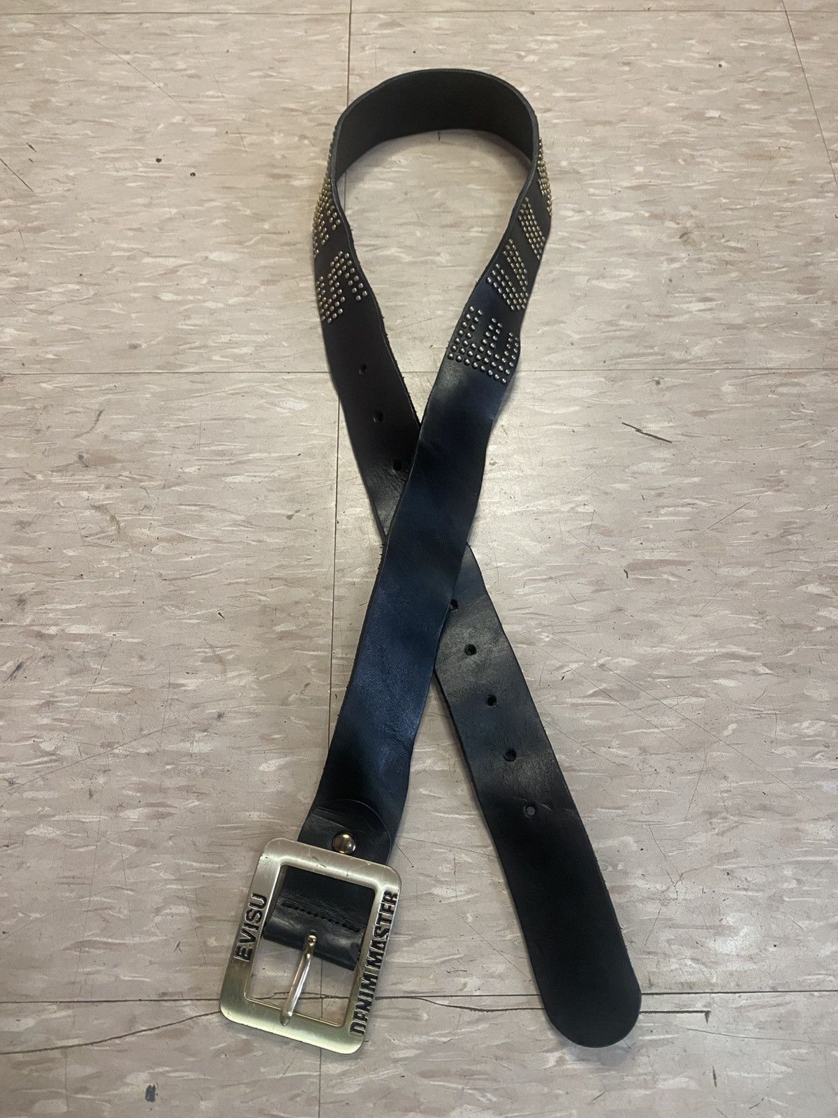 Designer × Evisu × Japanese Brand Evisu genes studded leather belt Size 34 - 4 Thumbnail