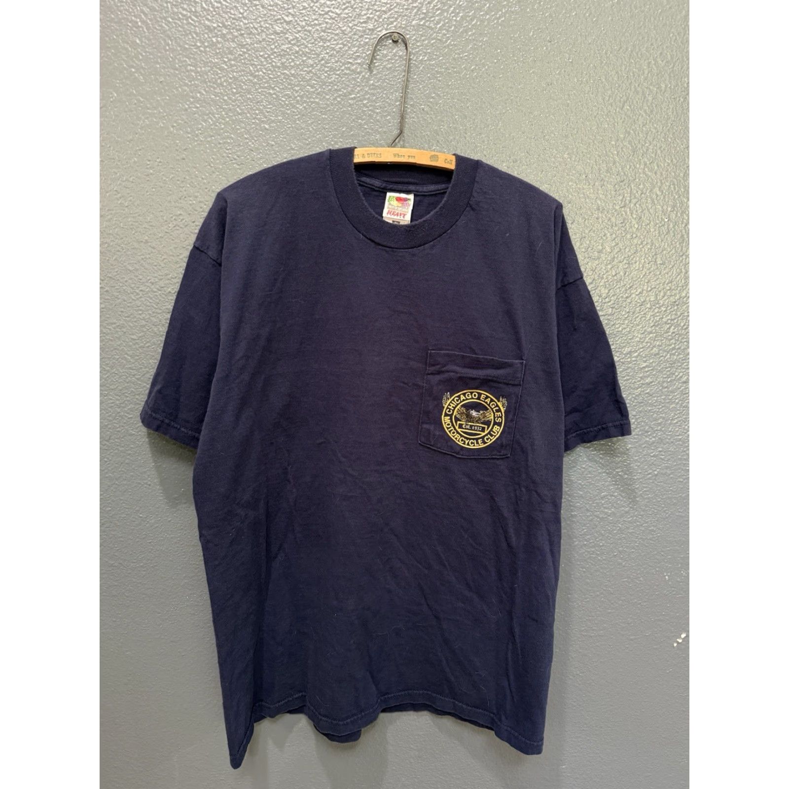 Fruit Of The Loom VINTAGE Chicago Eagle MC Motorcycle Club Blue T-Shirt XL Men 90s Blue Tee Shirt XL Mens 90s Mens Size US XL / EU 56 / 4 - 4 Thumbnail