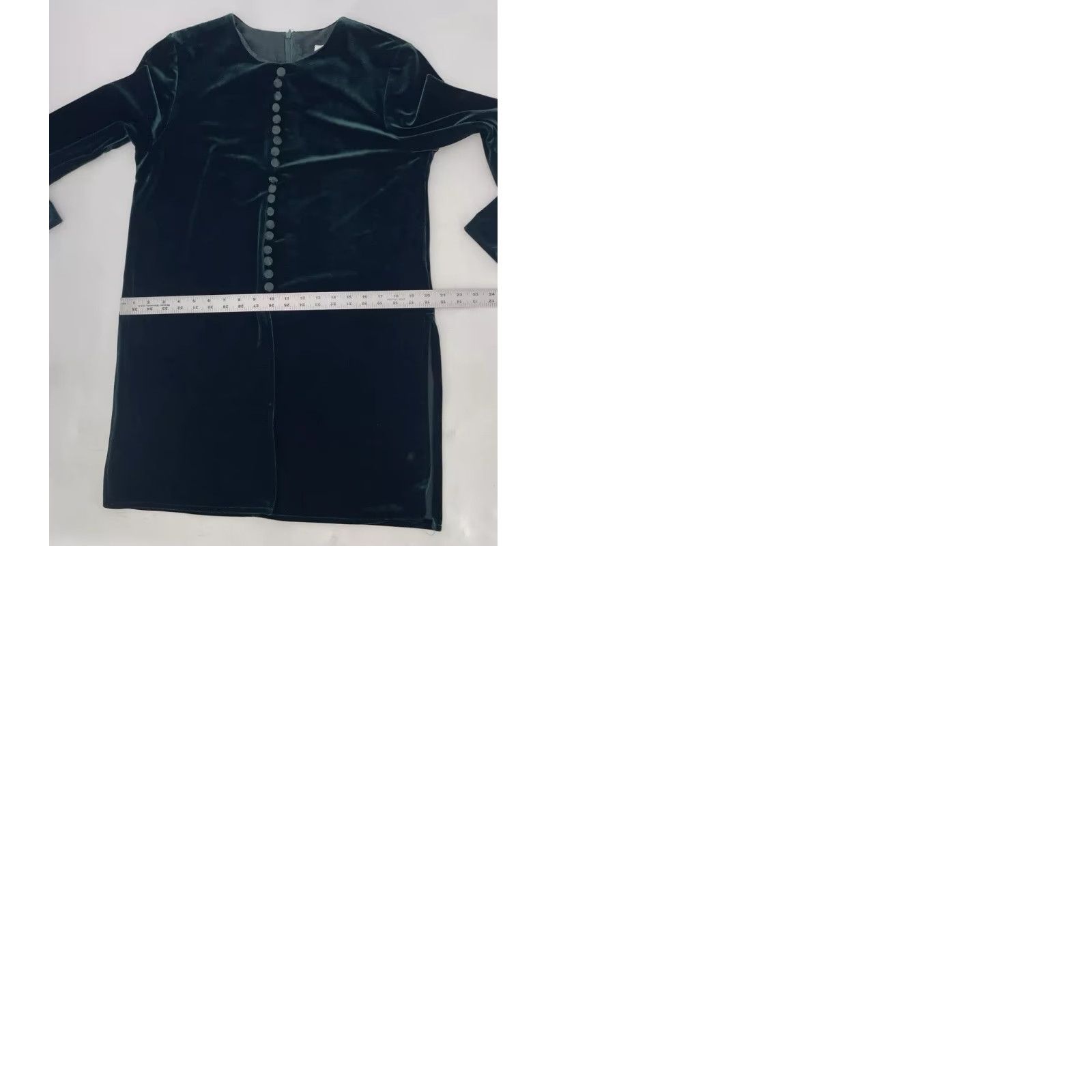 Velvet VINTAGE J.B.S. LTD Dark Green Velvet Button Tunic Top Size 12 Womens Blouse Dressy 80s Holiday Party Formal Workwear Long Sleeve Velvet Spandex Rayon Size XL / US 12-14 / IT 48-50 - 9 Thumbnail