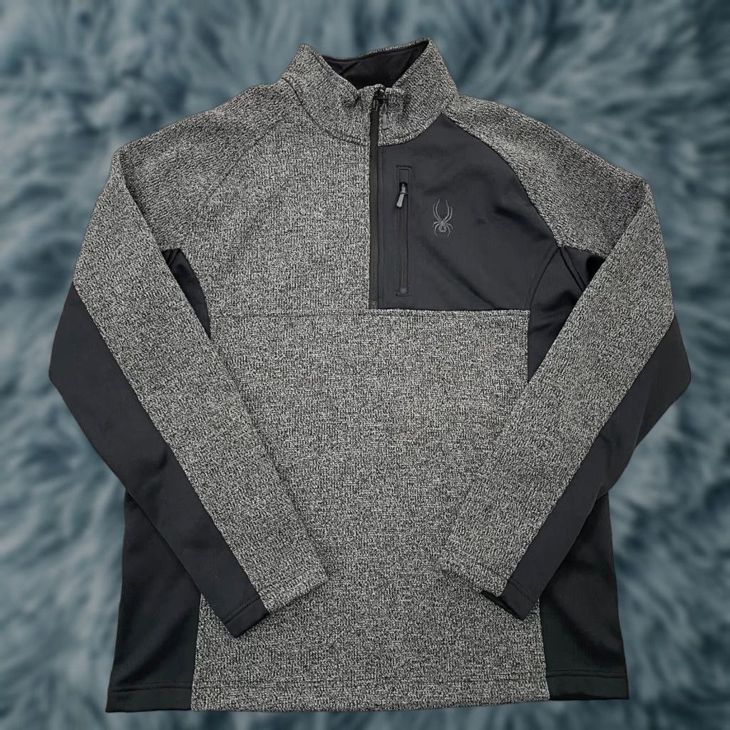 Spyder Spyder Jacket Adult Extra Large Black Gray 1/4 Zip Pullover Fleece Logo Mens XL Size US XL / EU 56 / 4 - 1 Thumbnail