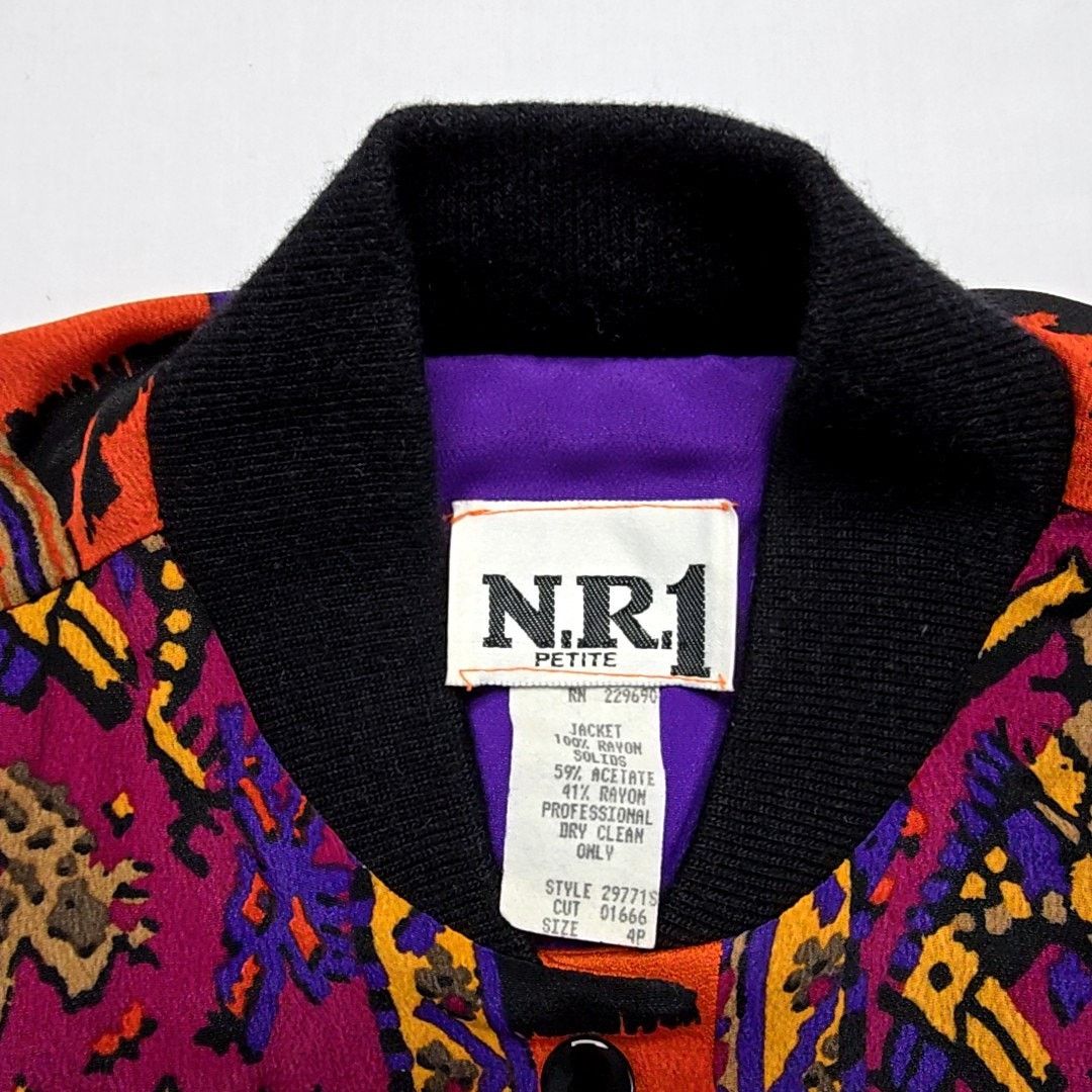Vintage Vintage NR1 Jacket Womens 4P Aztec Pattern Bomber 80s Size S / US 4 / IT 40 - 5 Thumbnail