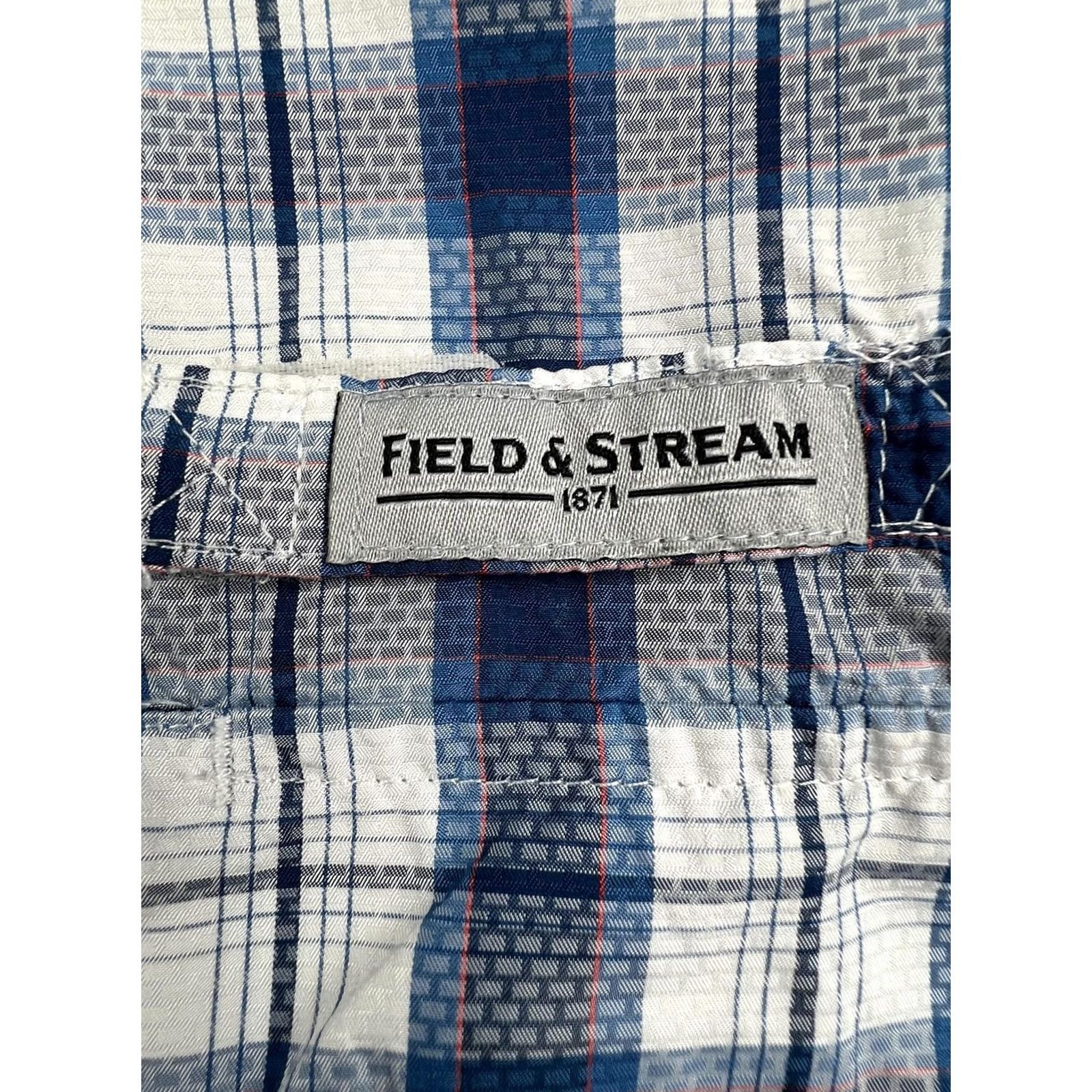 Vintage Field & Stream Mens Large Blue Plaid Long Sleeve Button Up Shirt Lined Fishing Size US L / EU 52-54 / 3 - 4 Thumbnail