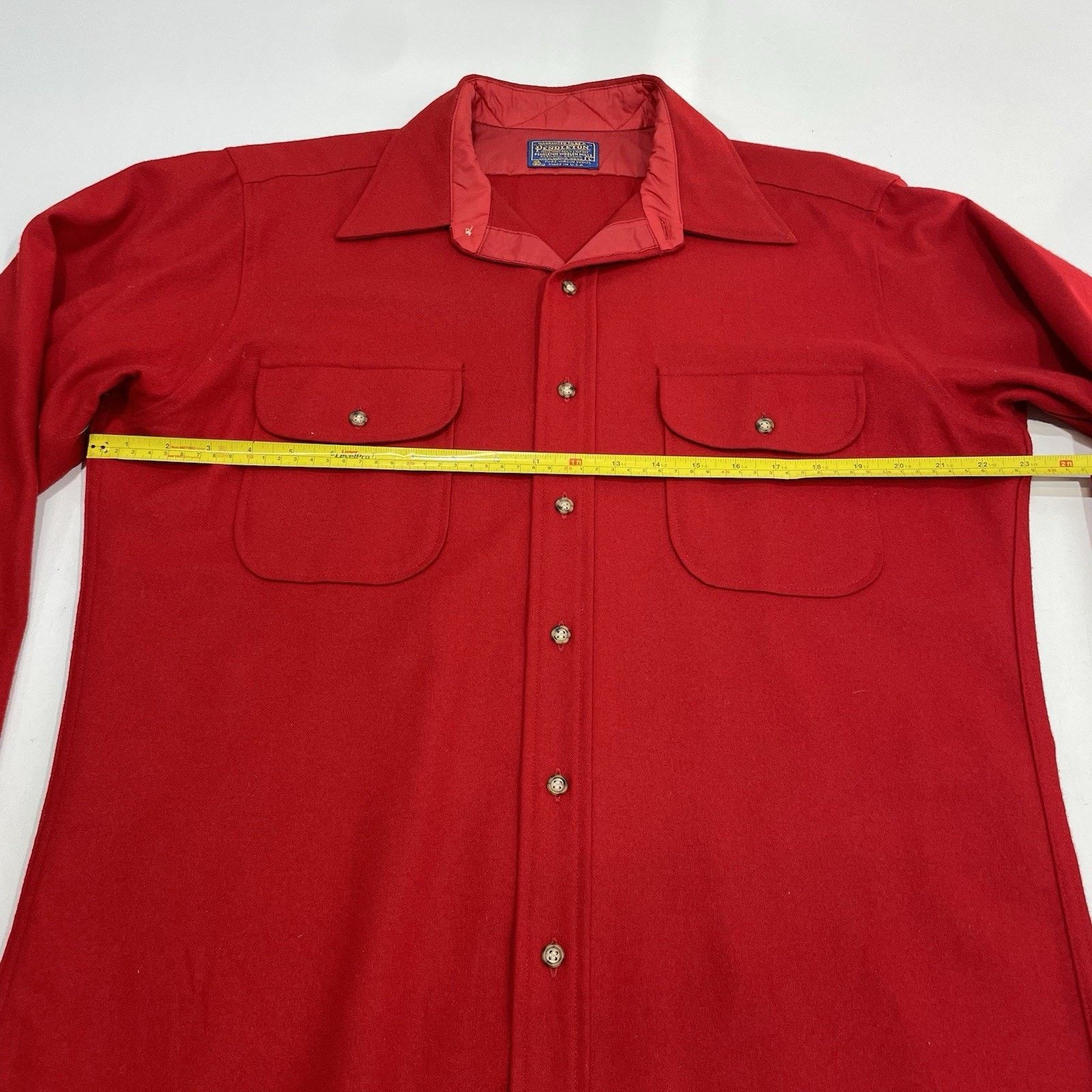 Pendleton VTG 70's Pendleton Men's Red Virgin Wool Shirt *flawed USA L Size US L / EU 52-54 / 3 - 9 Thumbnail