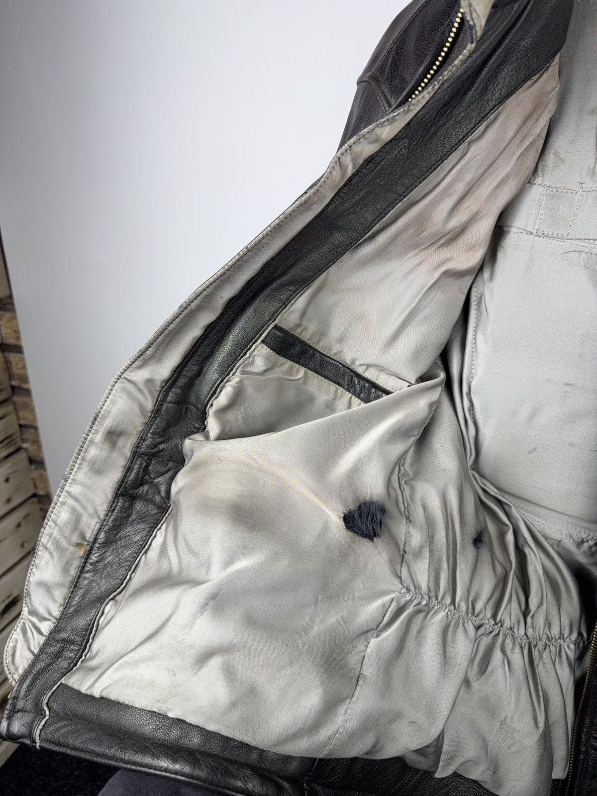 Genuine Leather 90s AJS Biker Moto Leather Motorcycle Jacket Armor Size 50 Size US M / EU 48-50 / 2 - 17 Thumbnail