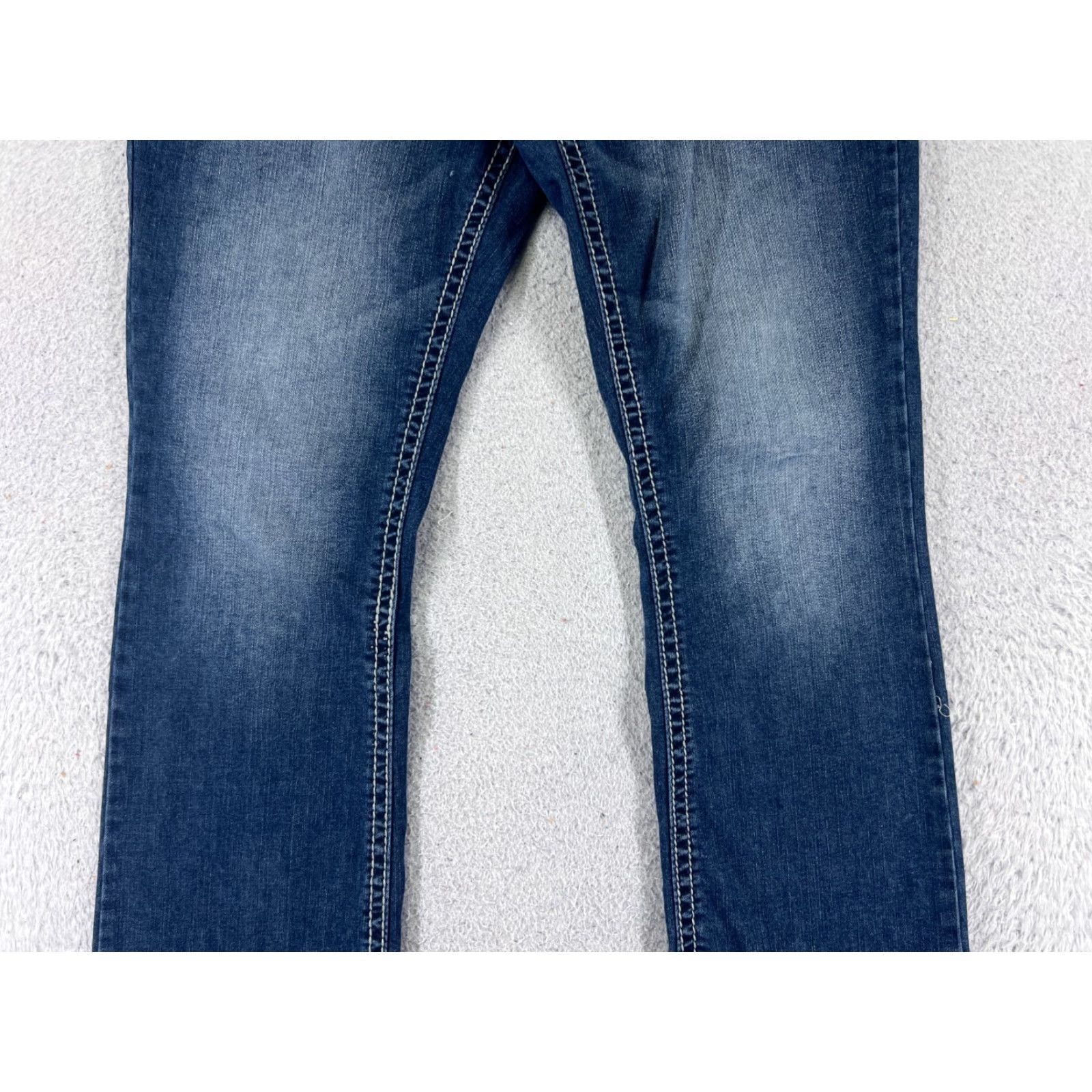 Vintage Maurices Jeans Women 9 Blue Denim Bootcut Low Rise 32x28 Cotton 5-Pocket Denim Stretch Jeans Mens No? Wait. Size 30" / US 8 / IT 44 - 3 Thumbnail