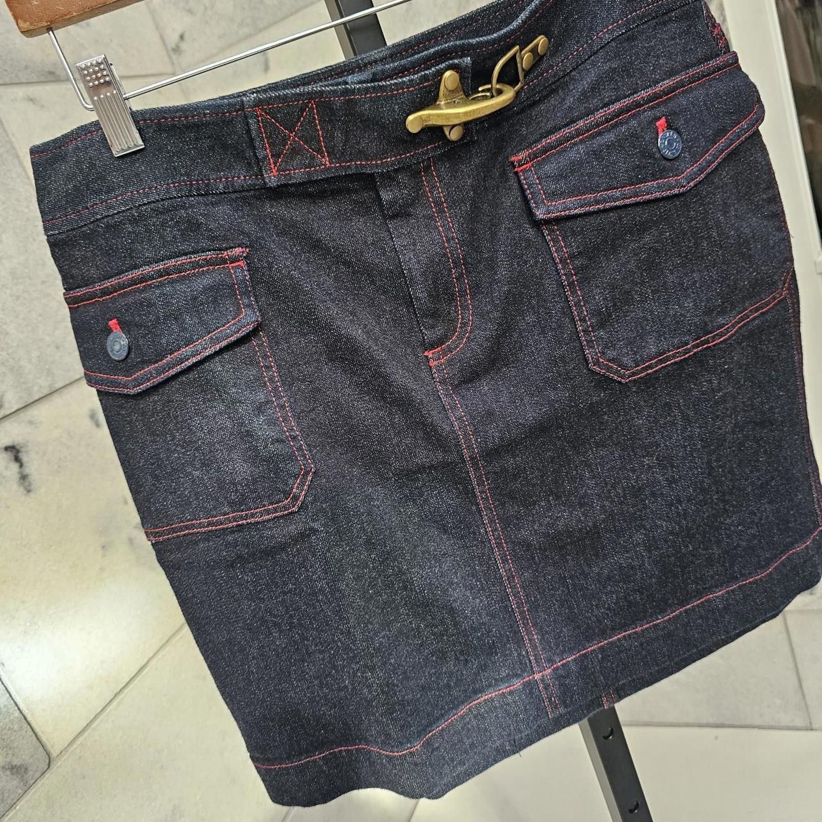 Lauren Ralph Lauren Ralph Lauren Women's Red and Navy Denim Skirt Size 30" / US 8 / IT 44 - 3 Thumbnail