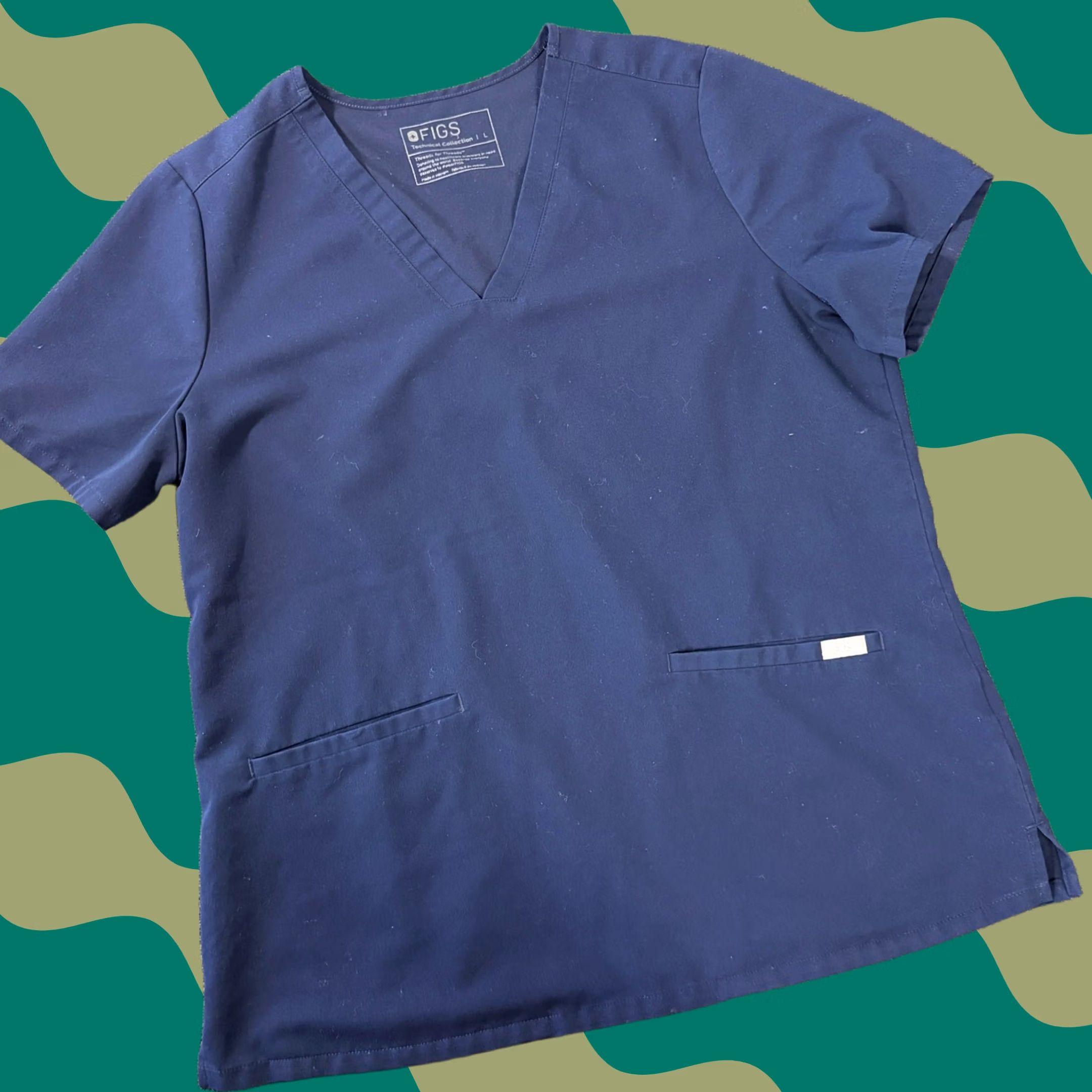 Vintage VINTAGE Y2K Figs Technical Collection Navy Scrubs Short Sleeve Top Women's Large Shirt Size L / US 10 / IT 46 - 1 Thumbnail
