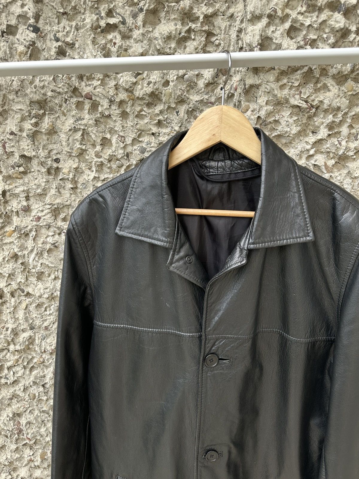 Vintage Vintage 90s y2k leather slim classic coat Size US L / EU 52-54 / 3 - 2 Thumbnail