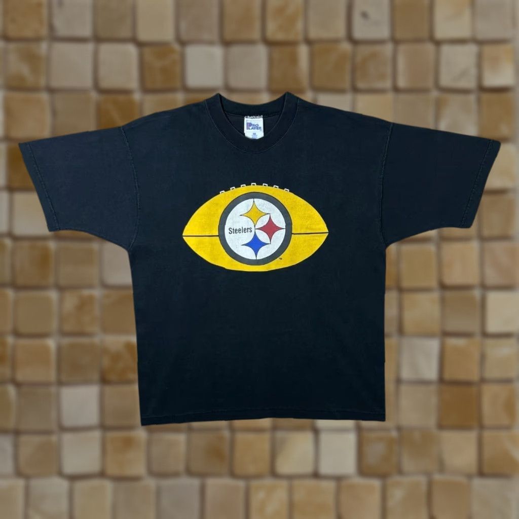 Pro Player VINTAGE Pro Player NFL Experience 1996 Pittsburgh Steelers Football T-Shirt XL Mens Black Graphic Print Front Back Size US XL / EU 56 / 4 - 1 Thumbnail