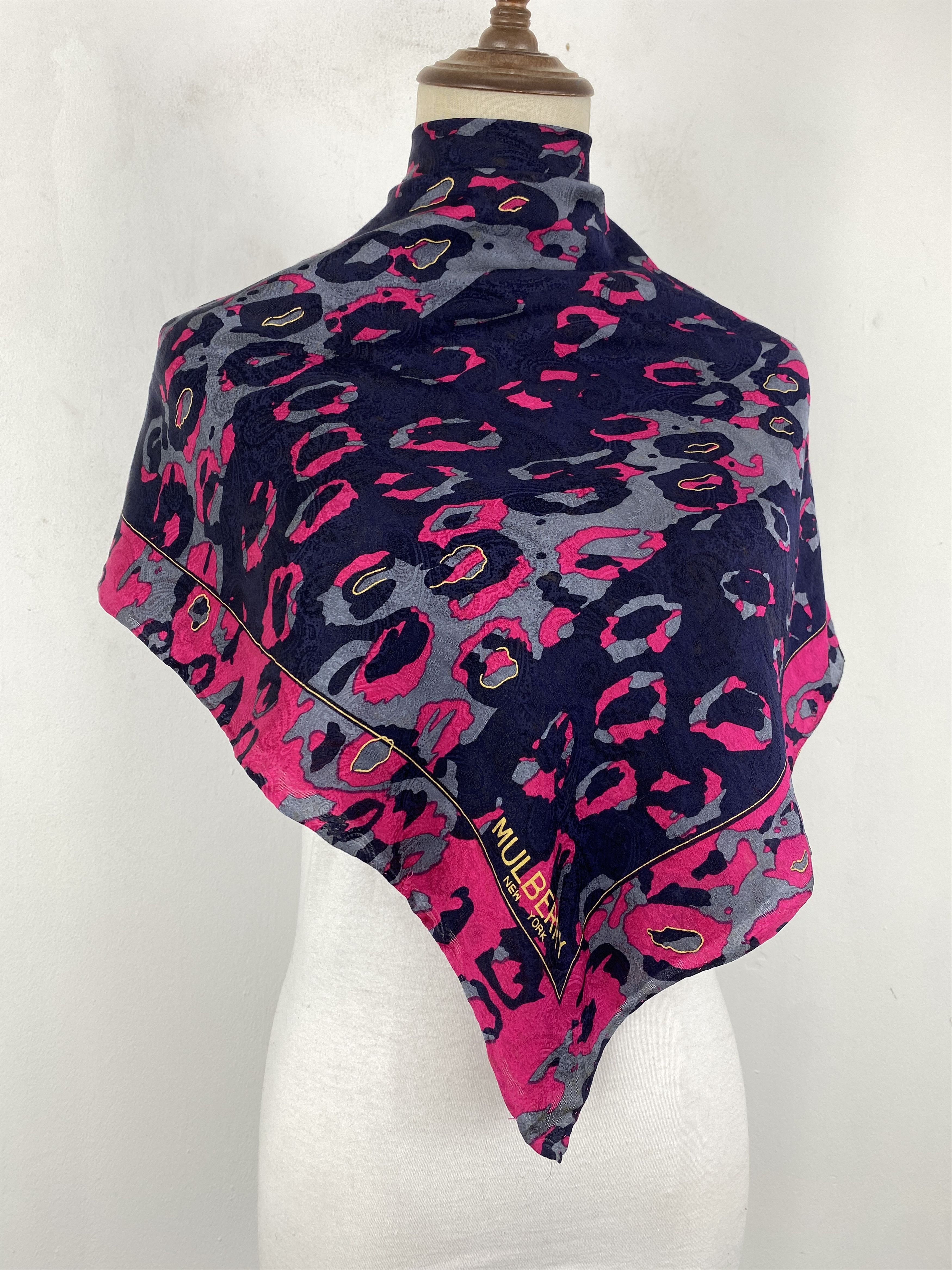 Mulberry × Vintage Vintage Mulberry New York Foulards / Silk Scarf SN0011 Size ONE SIZE - 2 Thumbnail