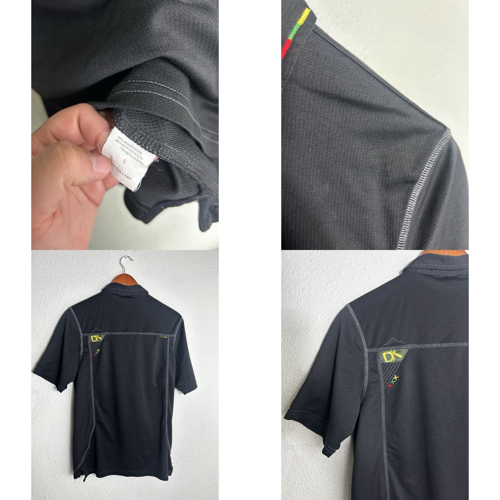 Dakine Dakine Shirt Men Small Snap Button Up Short Sleeve Black Rasta Colors Polyester Button-Up, S, Mens Size US S / EU 44-46 / 1 - 8 Thumbnail