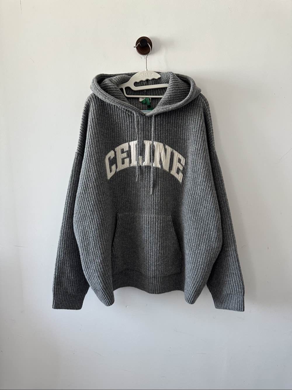 Celine CELINE Logo Ribbed Hoodie Size M Size US M / EU 48-50 / 2 - 1 Thumbnail