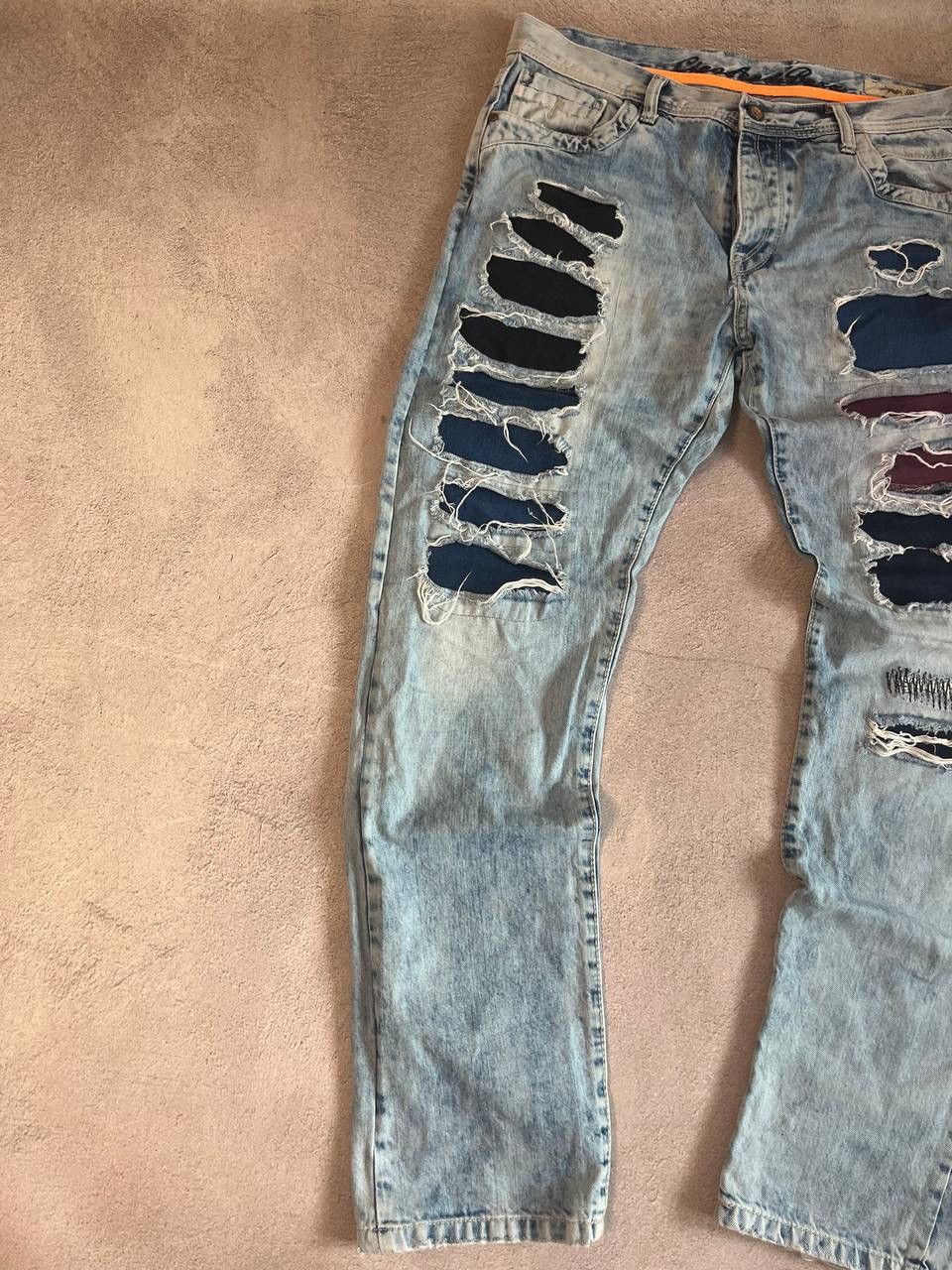 Vintage Dirty pants Faded Crash denim thrashed y2k distressed jeans Size US 32 / EU 48 - 3 Thumbnail