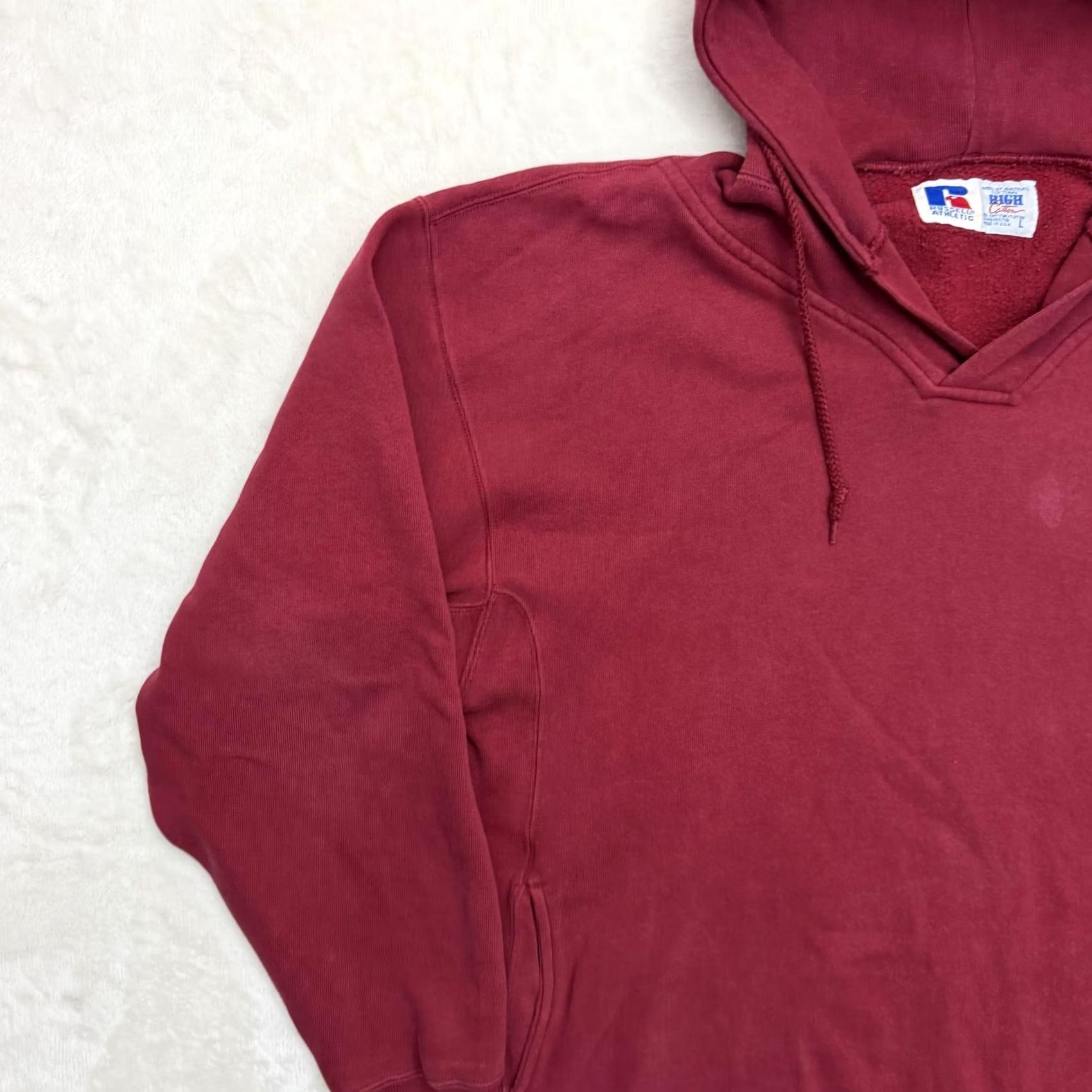Russell Athletic VINTAGE Russell Athletic Hoodie Mens Large Red Pullover Fleece Pocket Logo Size US L / EU 52-54 / 3 - 5 Thumbnail