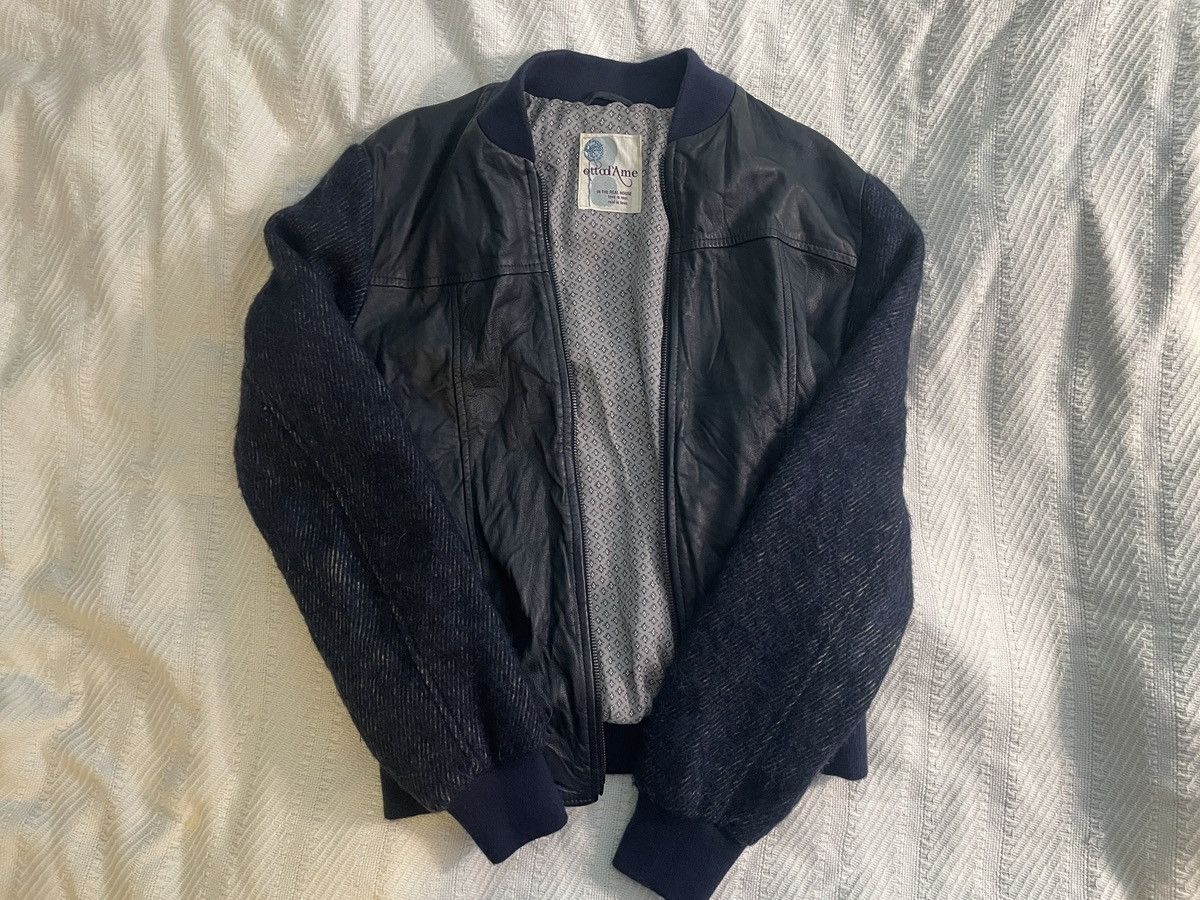 Other luxury ottod'ame navy blue and black leather wool sleeves Size M / US 6-8 / IT 42-44 - 3 Thumbnail