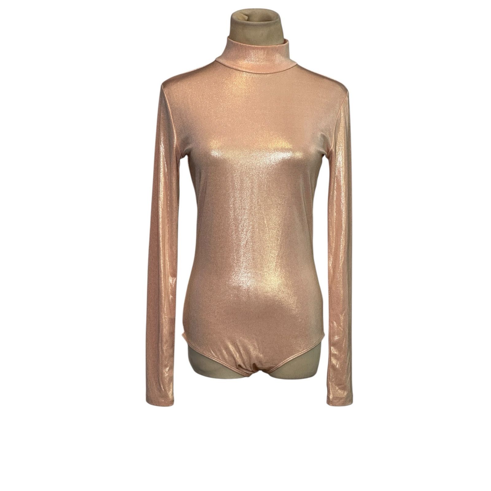Zara Zara metallic pink long sleeves bodysuit size Medium Size M / US 6-8 / IT 42-44 - 22 Thumbnail