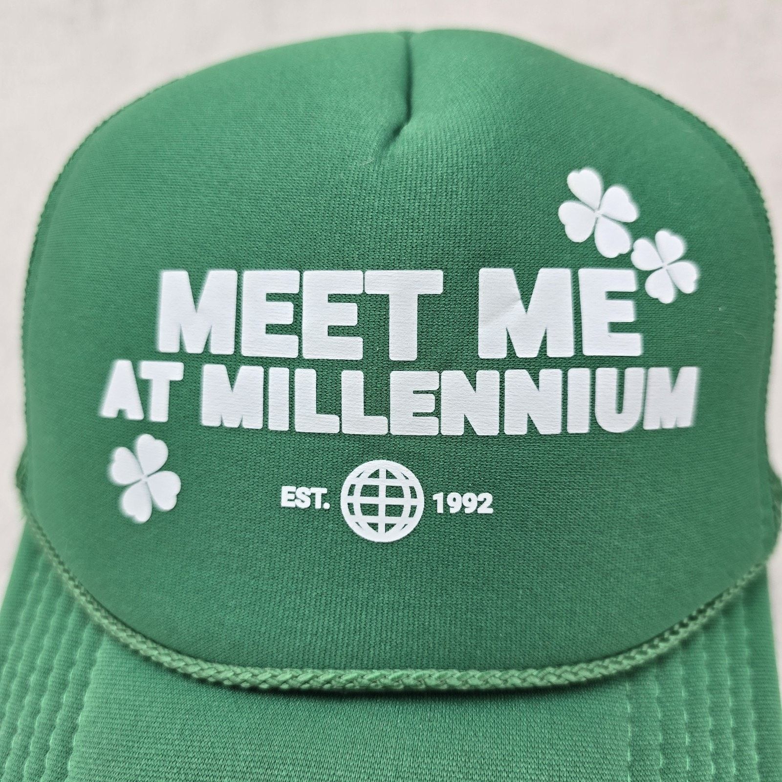 Otto Vintage Meet Me At Millennium Trucker Hat Y2K 90s Shamrock Size ONE SIZE - 2 Thumbnail