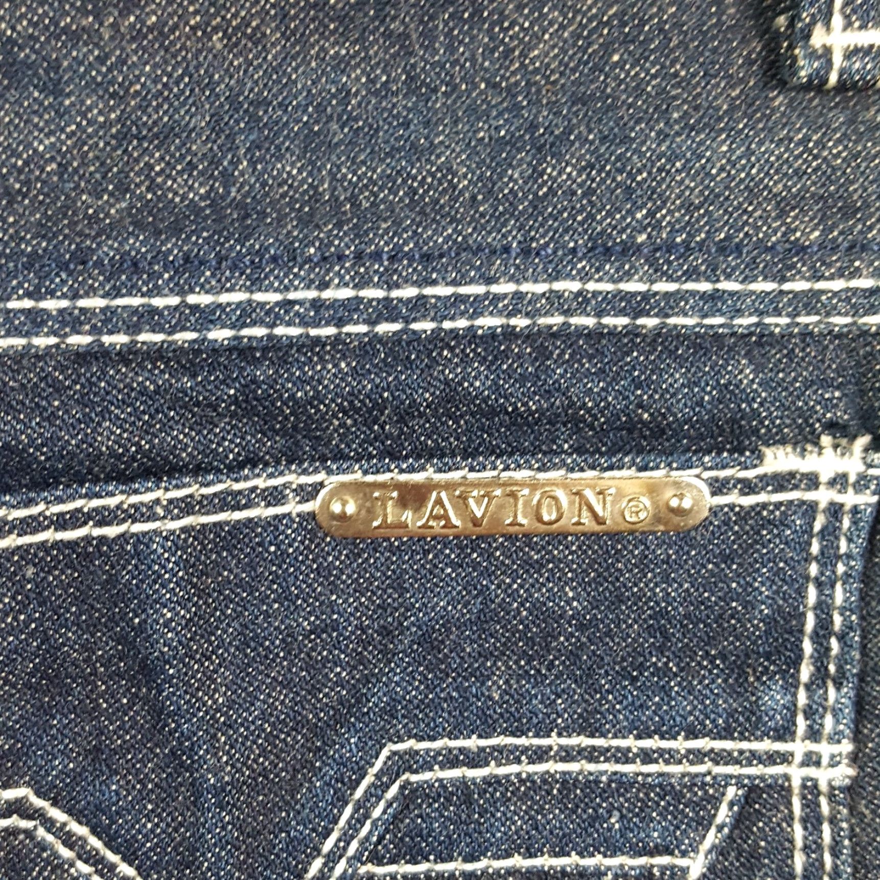 Denime VINTAGE Lavion 90s Dark Denim Straight Leg Jeans Womens Size 32 Blue Pants Size 24" / US 00 / IT 34 - 6 Thumbnail