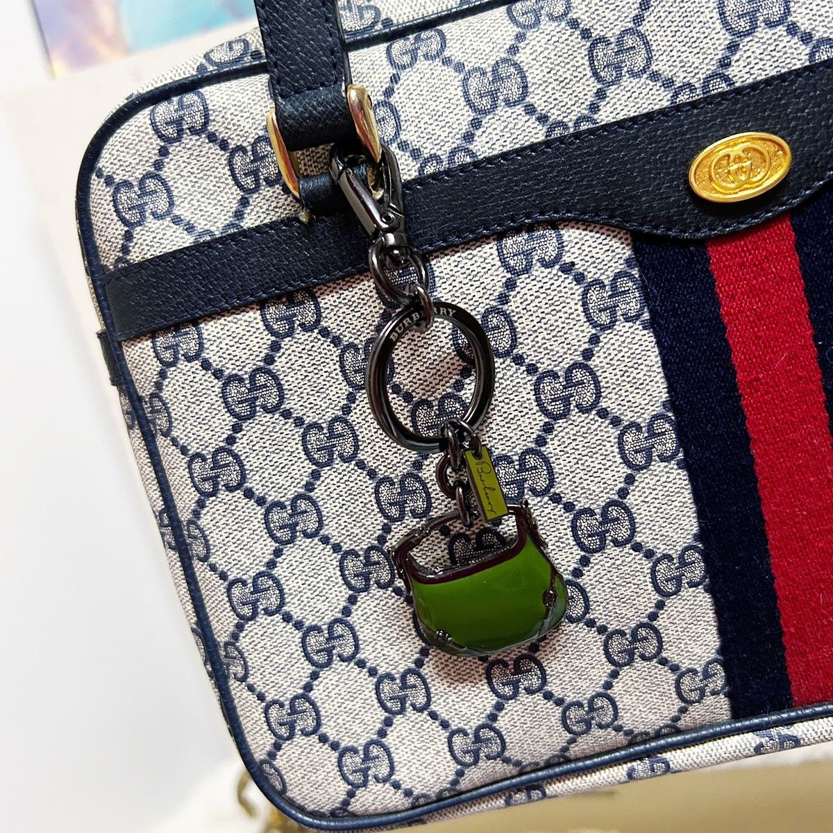 Burberry Authentic Burberry New Metal Green Mini Bag Charm / Keychain Size ONE SIZE - 5 Thumbnail