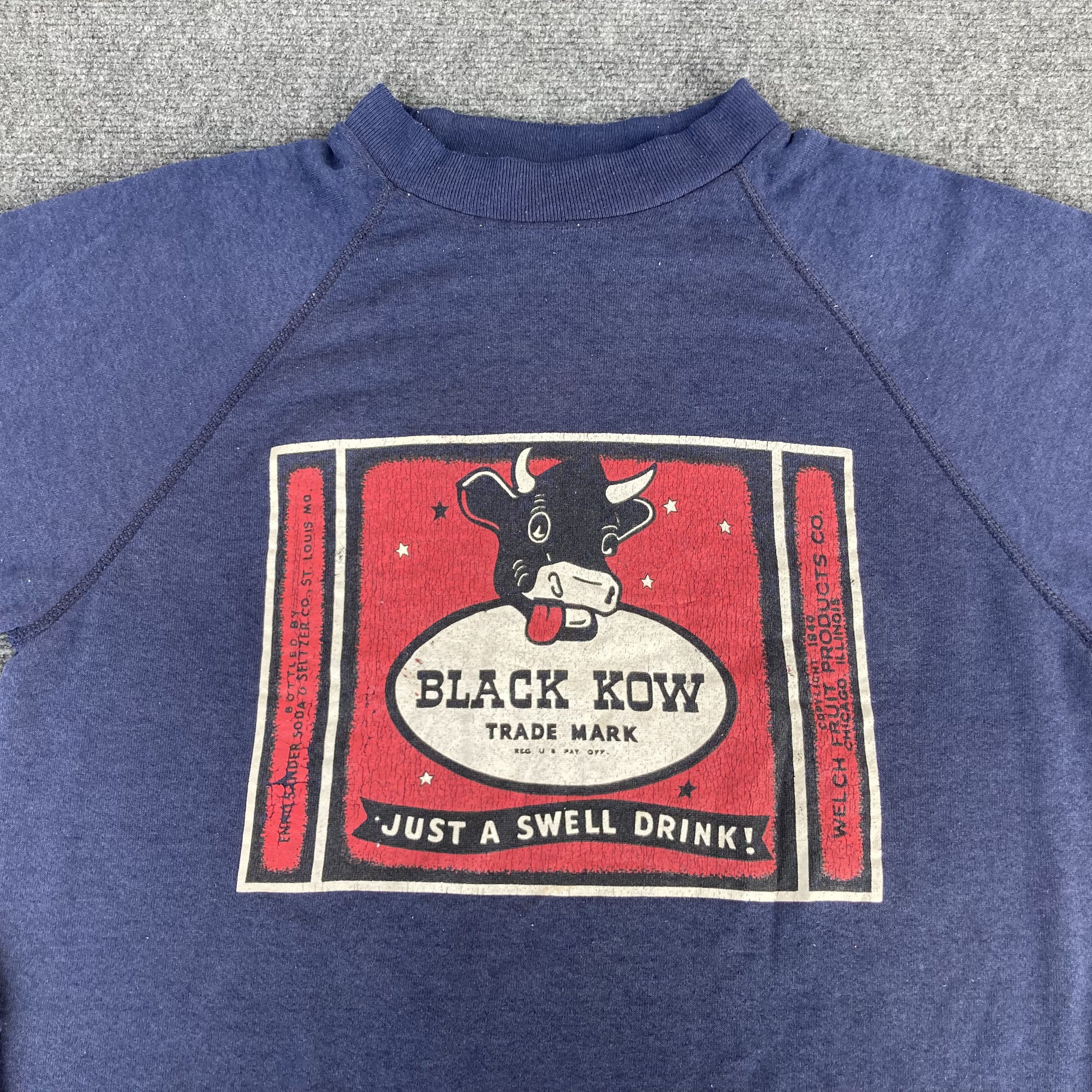 Vintage × Vintage Foundry Vtg Black Kow Just A Swell Drink Boxy 80s Sweatshirt Size US M / EU 48-50 / 2 - 2 Thumbnail