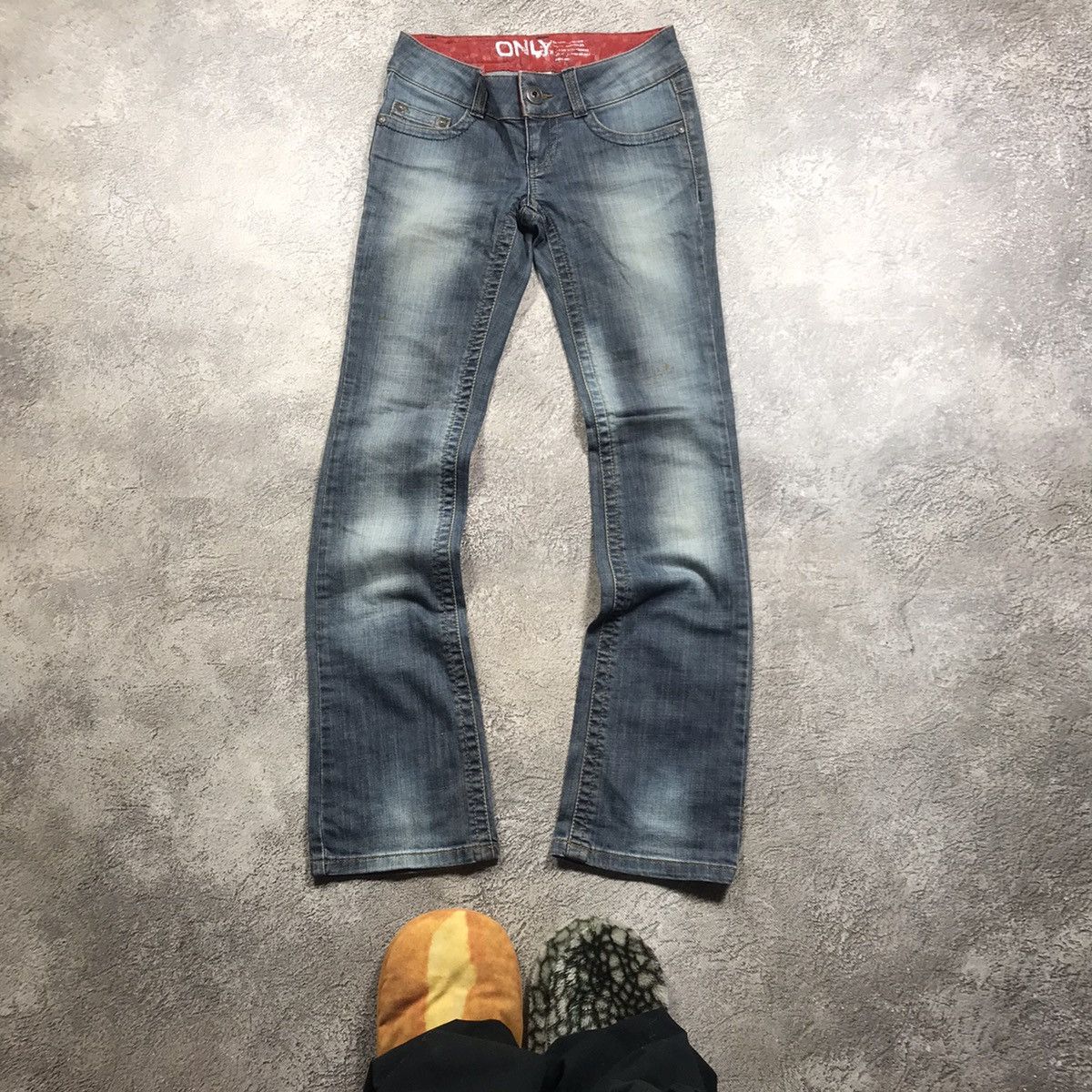 Vintage Vintage Y2K Baggy Flared Distressed Jeans Grunge Graphic 26 Size 26" / US 2 / IT 38 - 2 Thumbnail