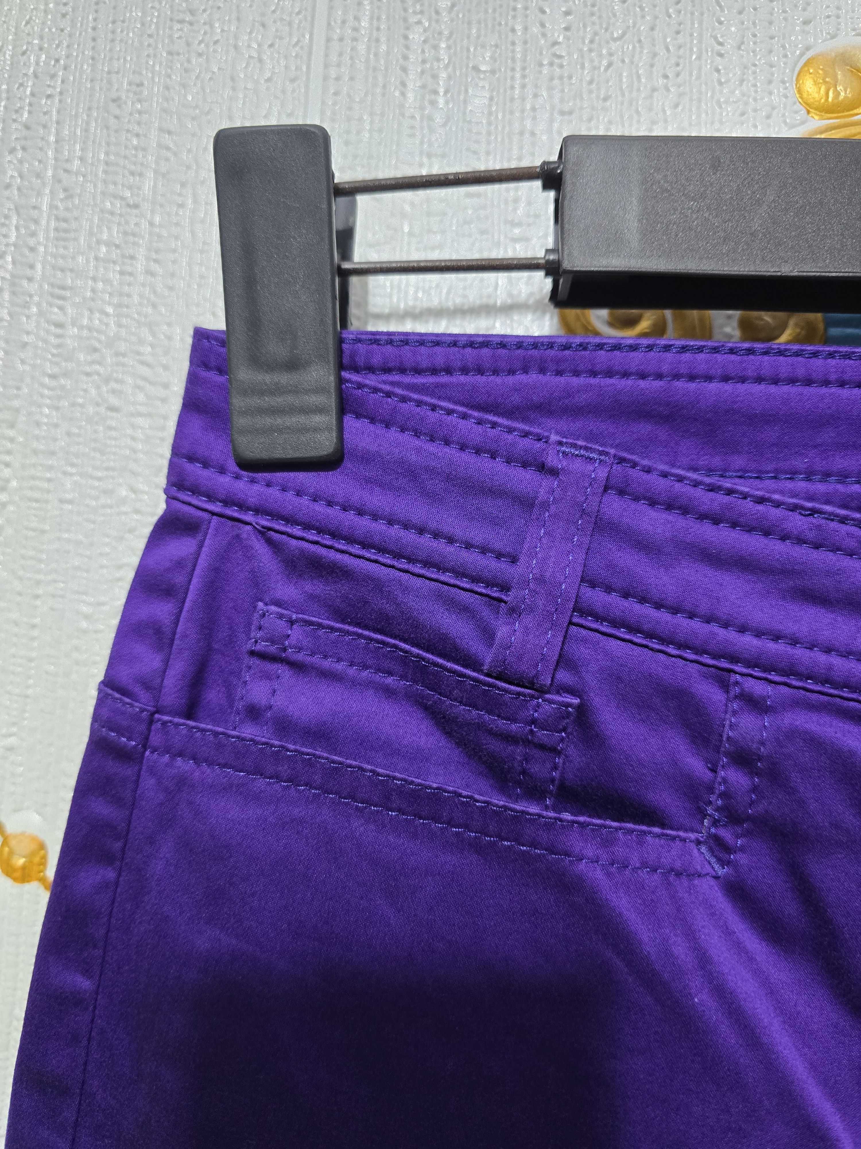 Just Cavalli Just Cavalli purple cropped trousers in size 42. VINTAGE Size 28" / US 6 / IT 42 - 3 Thumbnail