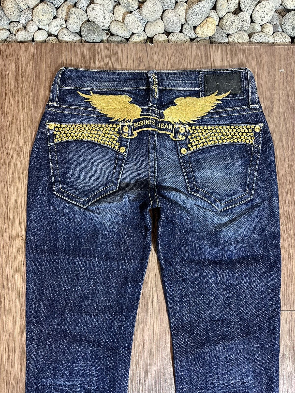 Robins Jeans Robins Jeans Y2K gold studded wing emboirdery Size US 27 - 2 Thumbnail