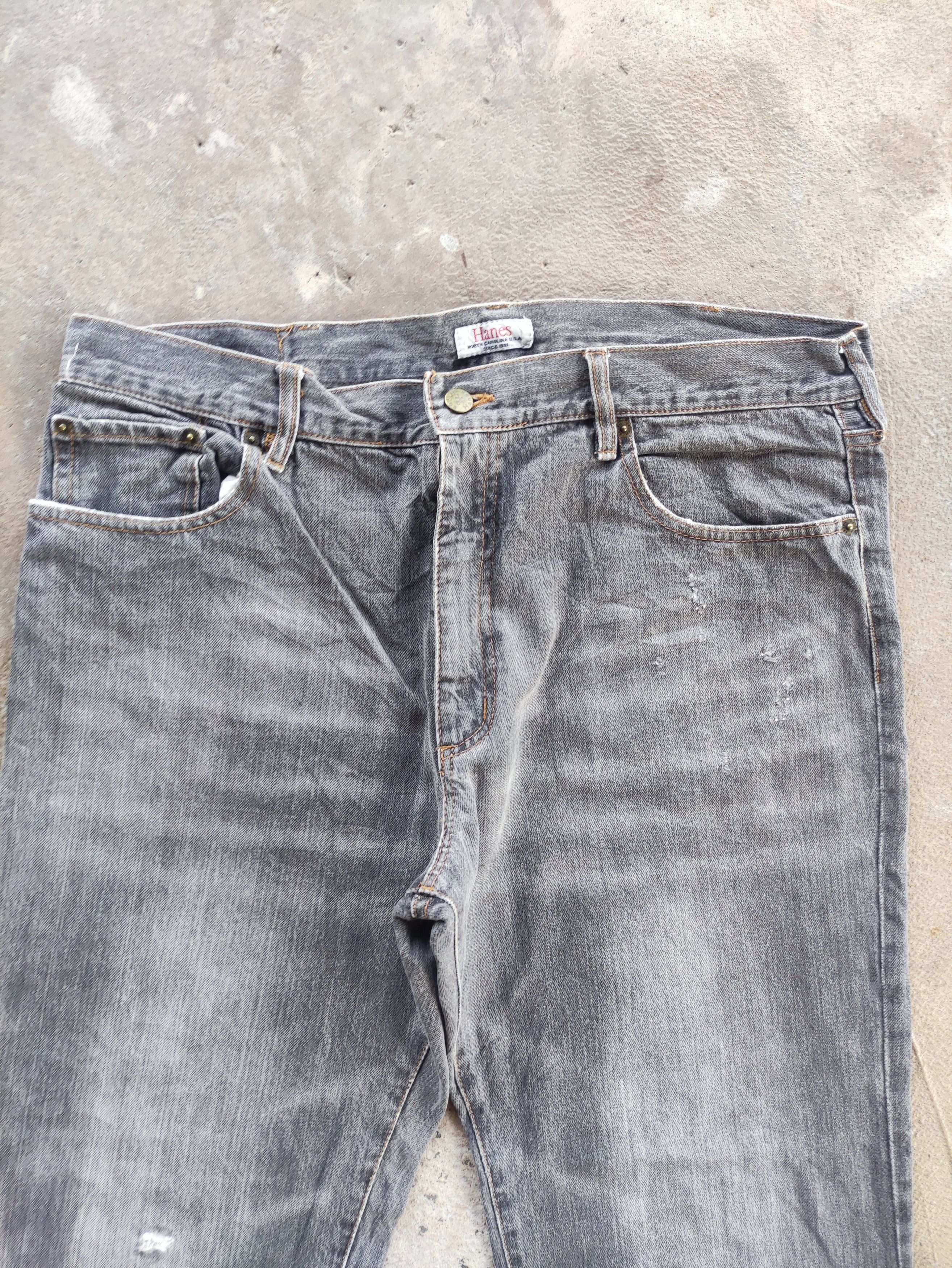 Vintage Vintage Hanes Black Baggy Denim Distressed Jeans Faded Pants Size US 36 / EU 52 - 3 Thumbnail