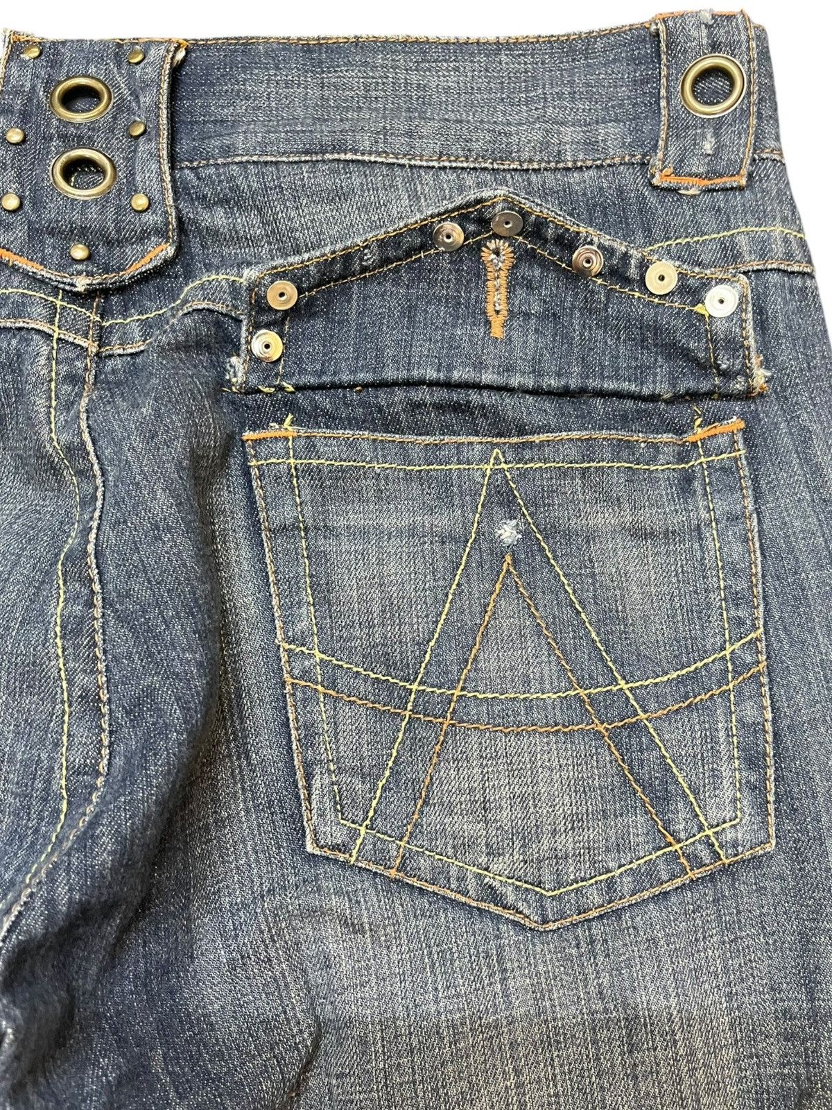 If Six Was Nine Vintage Agate Label Ring Studded Denim Size US 34 / EU 50 - 8 Thumbnail