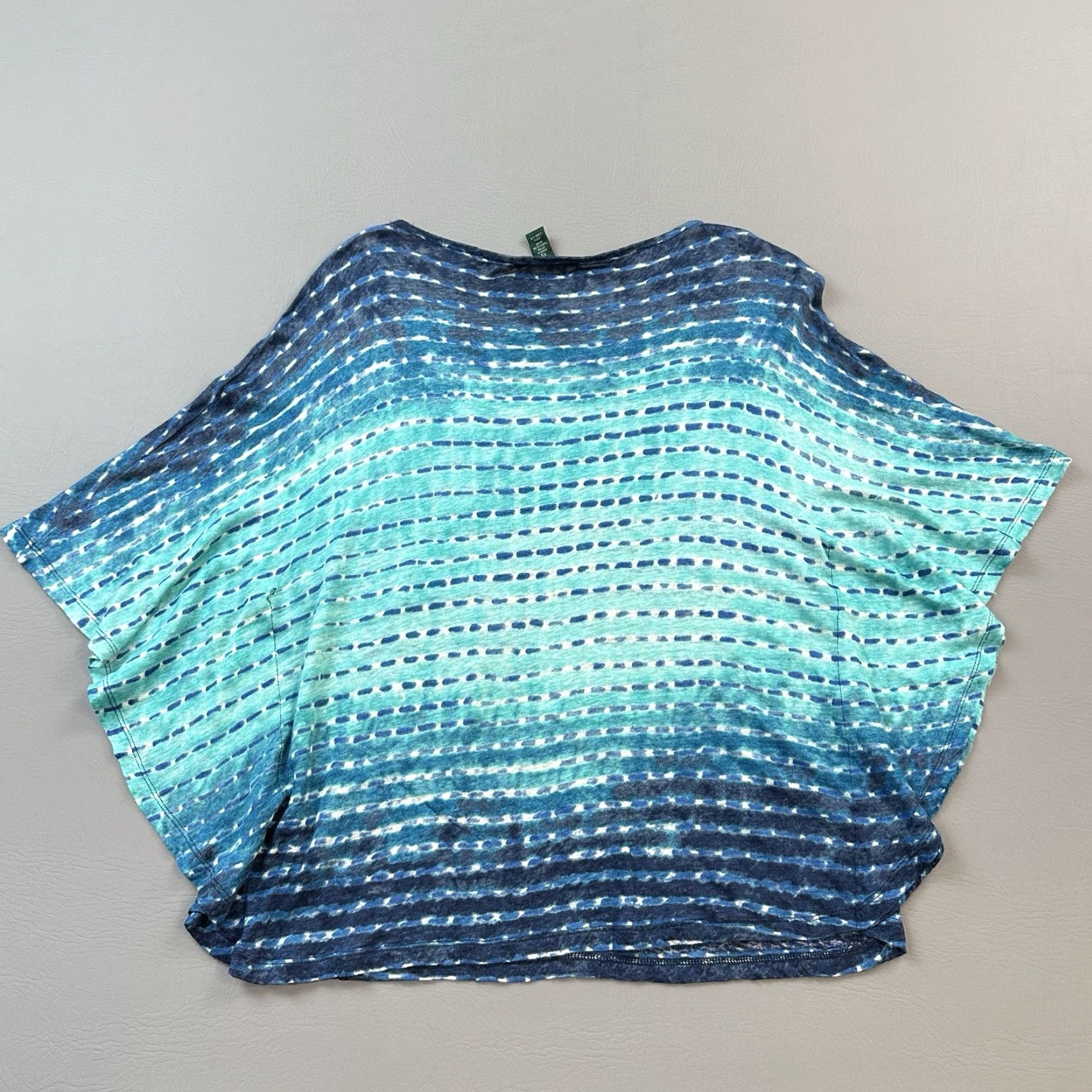 Ralph Lauren Lauren Ralph Lauren Poncho Blouse Women's XS Linen Blue Dolman Sleeve Top Size XS / US 0-2 / IT 36-38 - 4 Thumbnail