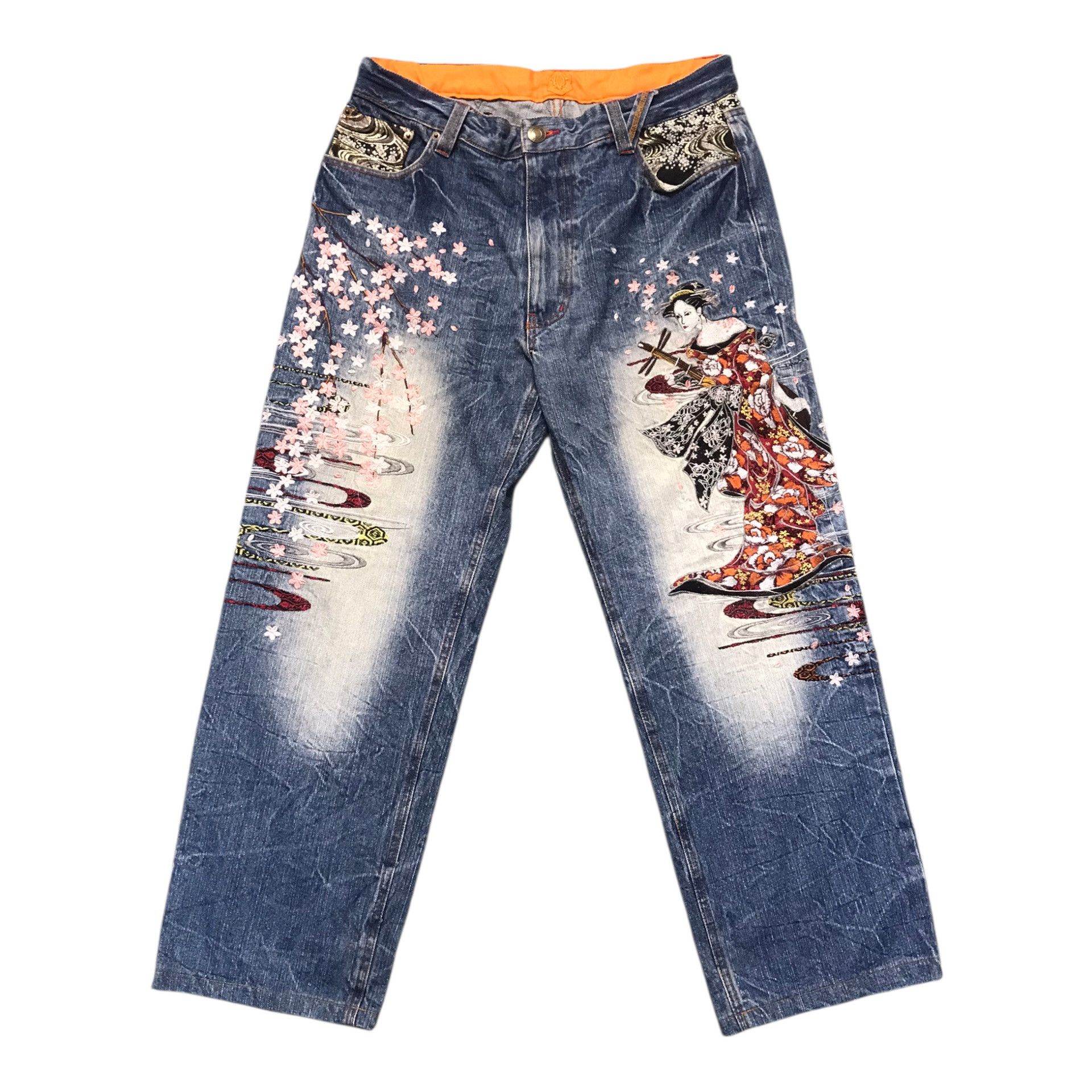 Karakuri Tamashii Kakakuri Japanese Tradition Embroidered Pant Size US 30 / EU 46 - 1 Thumbnail
