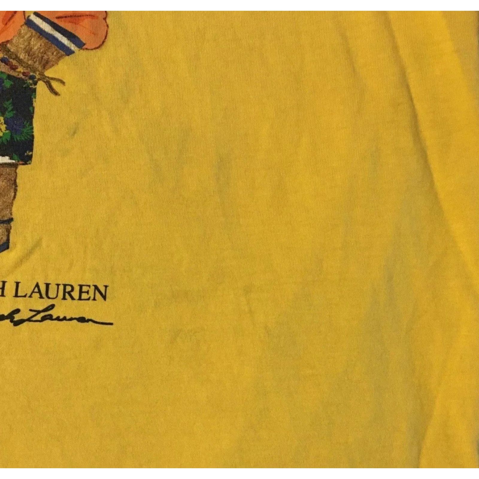 Polo Ralph Lauren VINTAGE Polo Ralph Lauren Faded Bear Shirt S Sport Sailing Nautical Hip Hop Flag 90s Shirt Mens Yellow Size US S / EU 44-46 / 1 - 5 Thumbnail