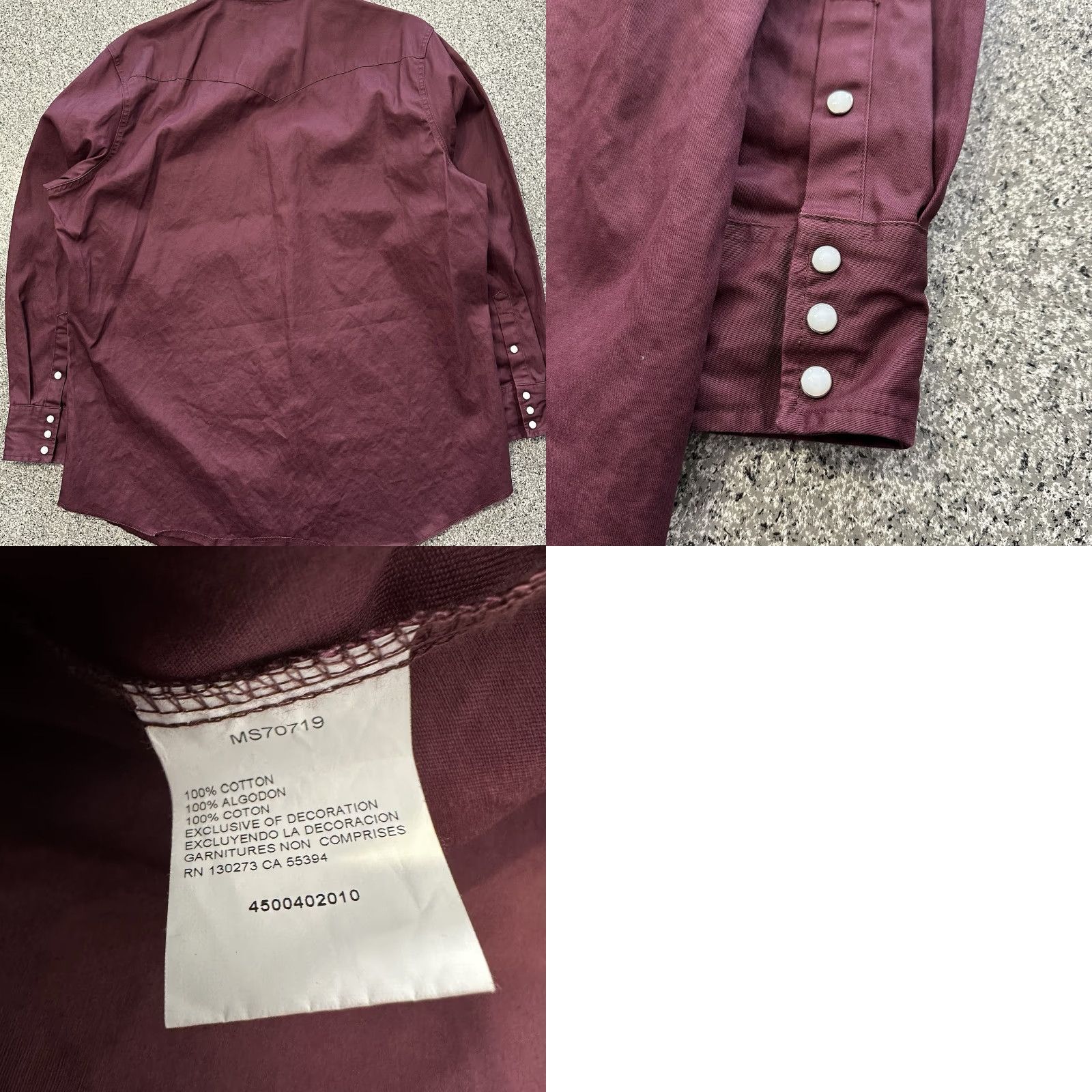 Wrangler Wrangler Cowboy Cut Western Shirt Pearl Snap Mens 2XL Twill Red Cotton Button-Up Shirt Cowboy Western Size US XXL / EU 58 / 5 - 8 Thumbnail