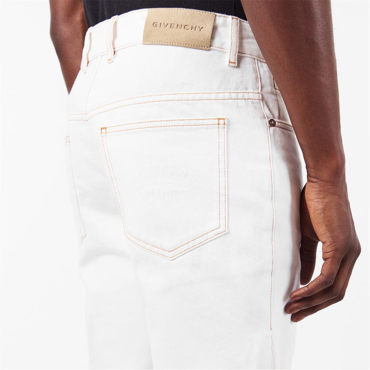 Givenchy o1g2r1mq0426 Straight Leg Jeans in Ivory Size US 30 / EU 46 - 3 Thumbnail