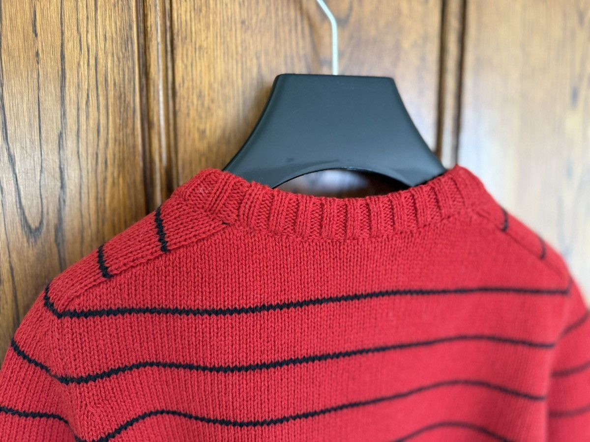 Celine $1.2k Celine red black stripe 💯% wool crew sweater S Hedi Size US S / EU 44-46 / 1 - 13 Thumbnail