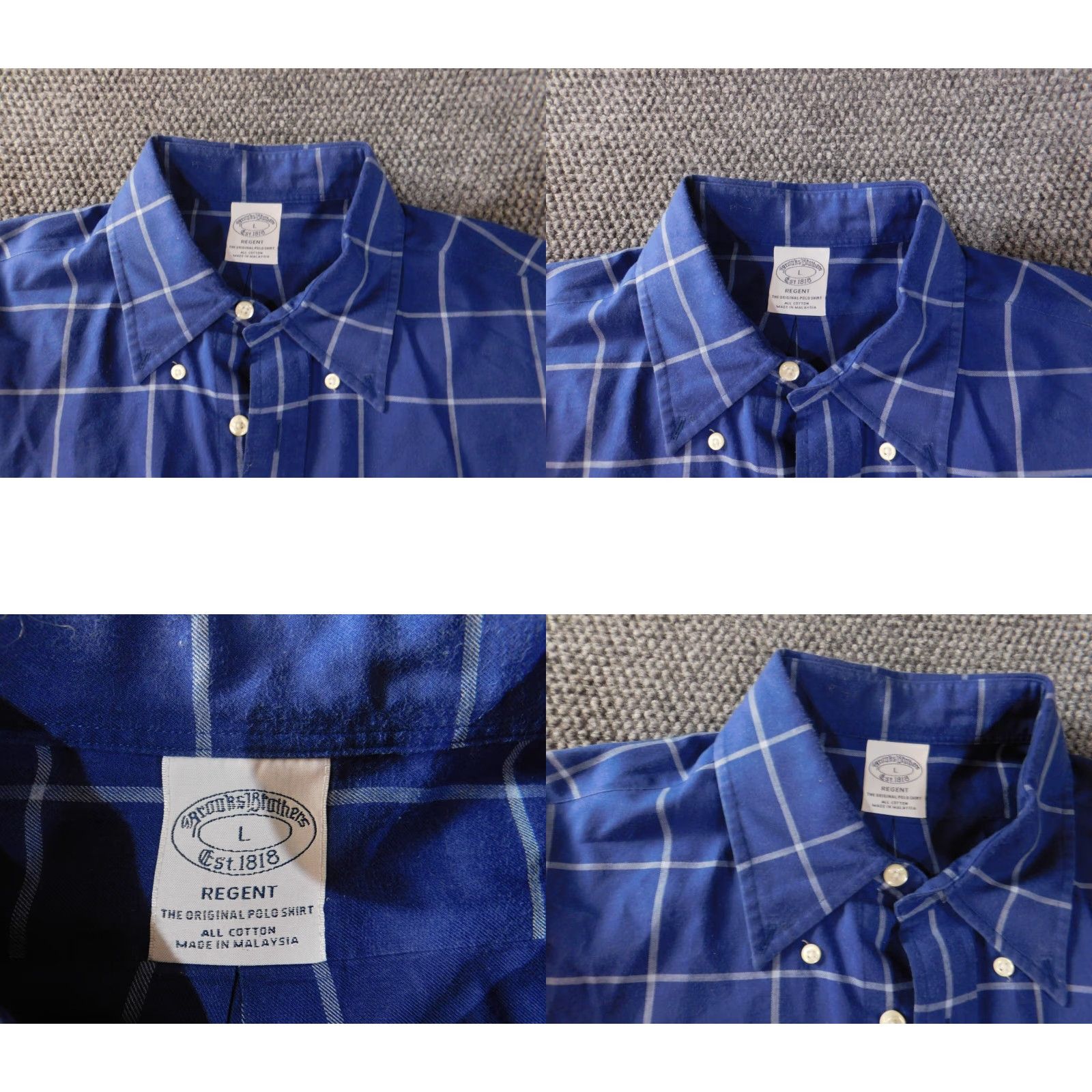 Brooks Brothers Brooks Brothers Mens Shirt L Blue 1818 Regent Button-Down Plaid Cotton Knit Long Sleeve Collared Regular Classic Polo Vintage: No Size US L / EU 52-54 / 3 - 8 Thumbnail
