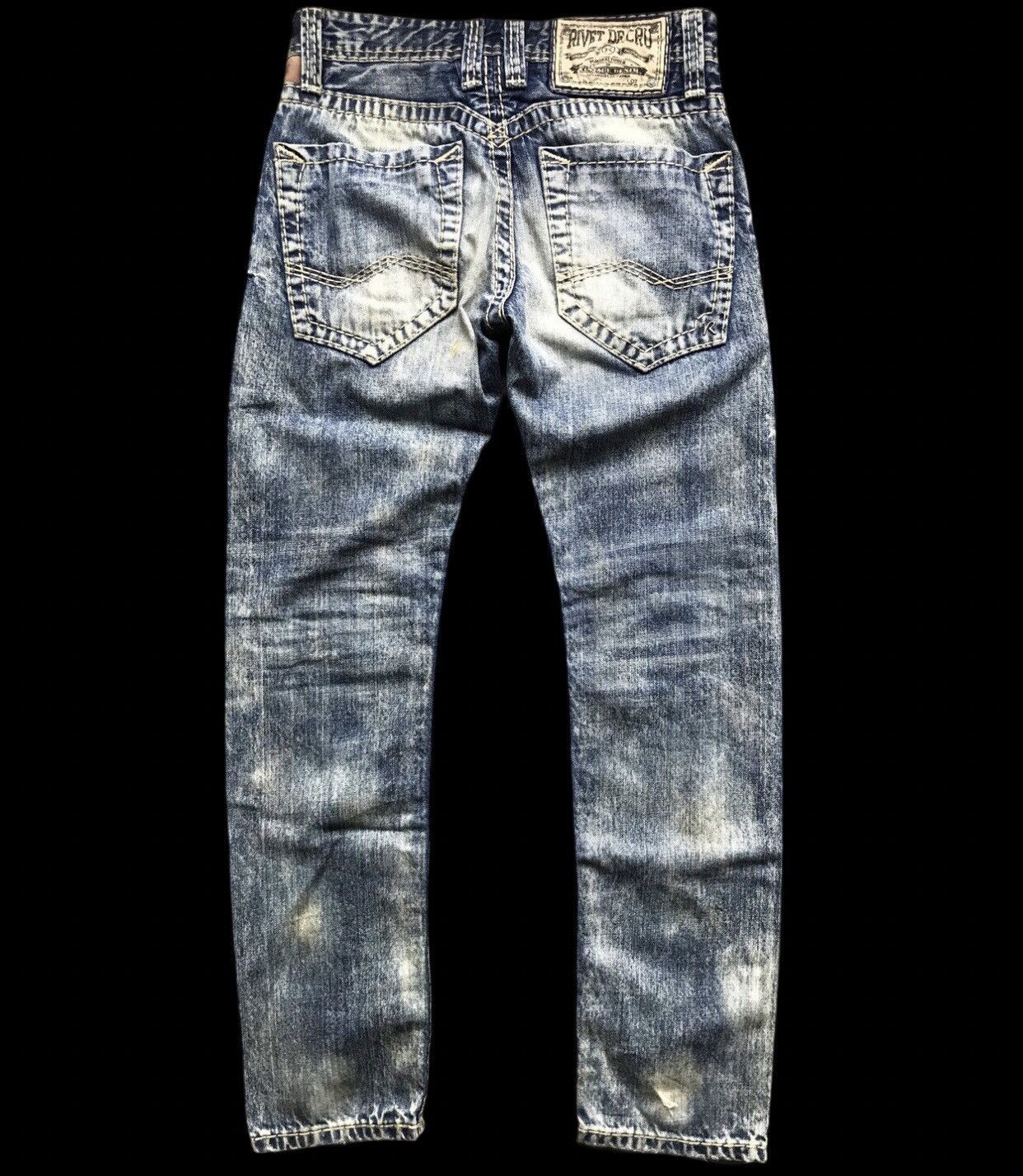 Japanese Brand D54 RIVET DE CRU Skinny Distressed Faded Jeans Size US 29 - 2 Thumbnail