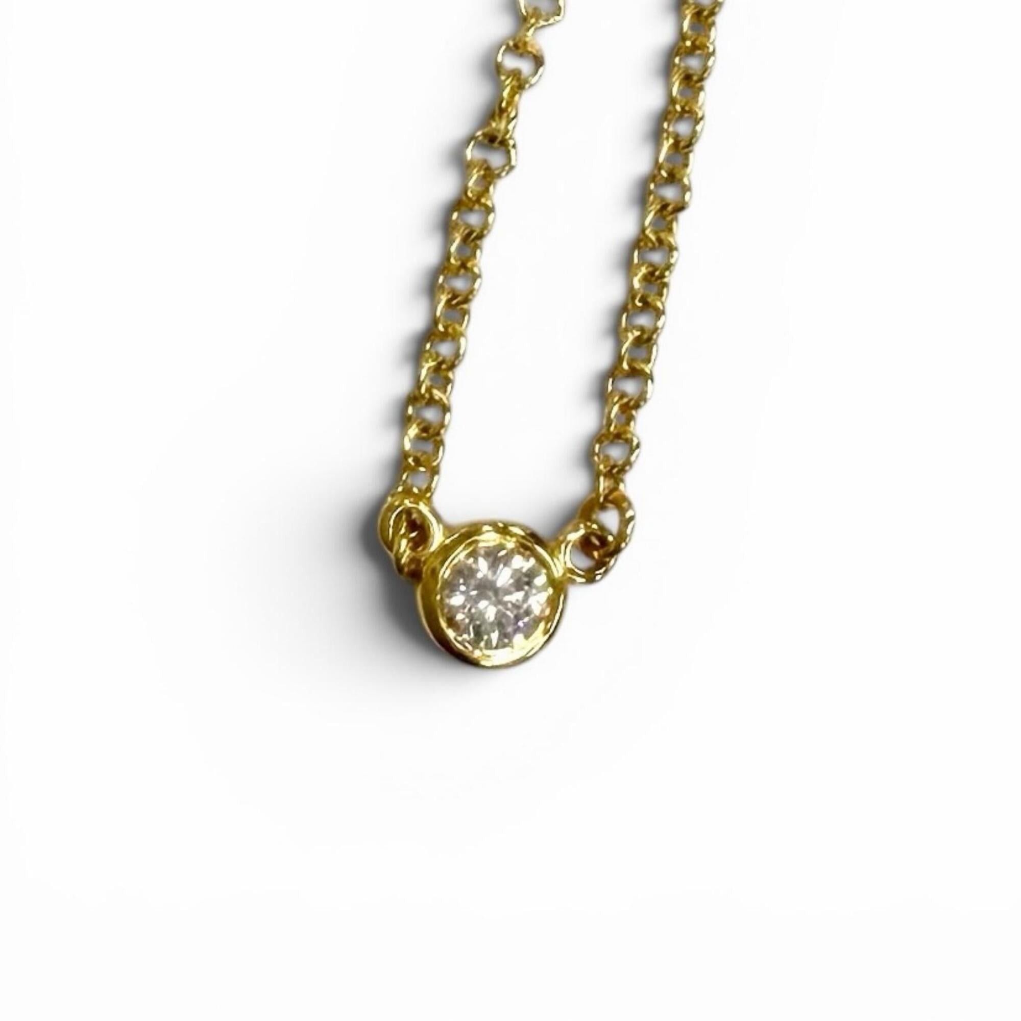Tiffany & Co. TIFFANY&Co. Tiffany Elsa Peretti By the Yard 1P Diamond Necklace 750 (YG) approx. 0.03ct Diameter 3.4mm Yellow Gold Weight 1.98g Women's Size ONE SIZE - 1 Thumbnail