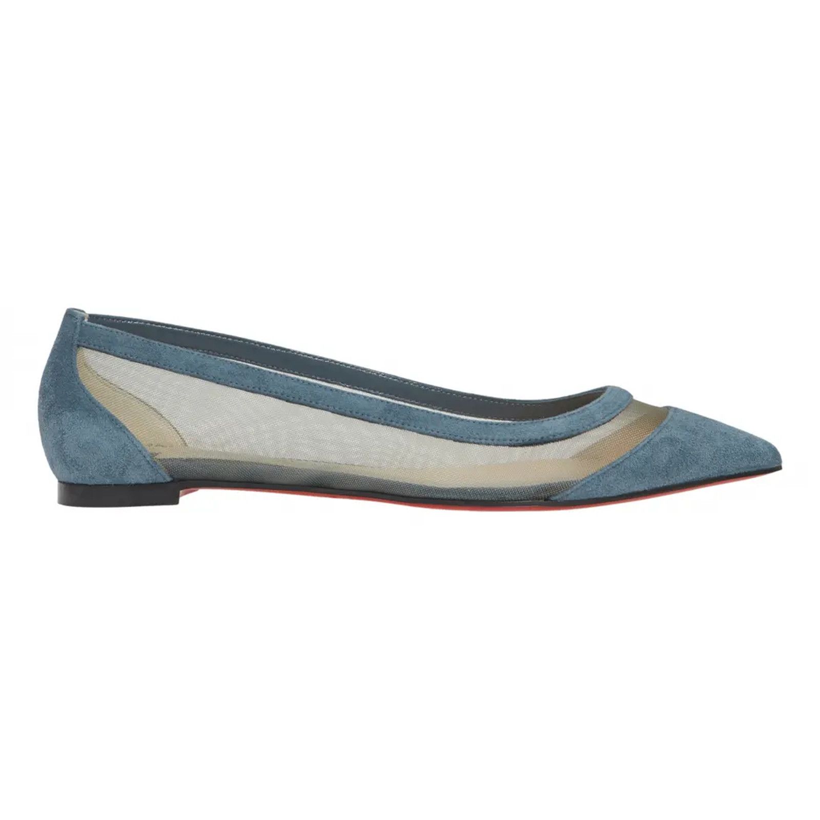 Christian Louboutin Christian Louboutin Galativi Blue Suede Mesh Pointed Size US 6.5 / IT 36.5 - 3 Thumbnail