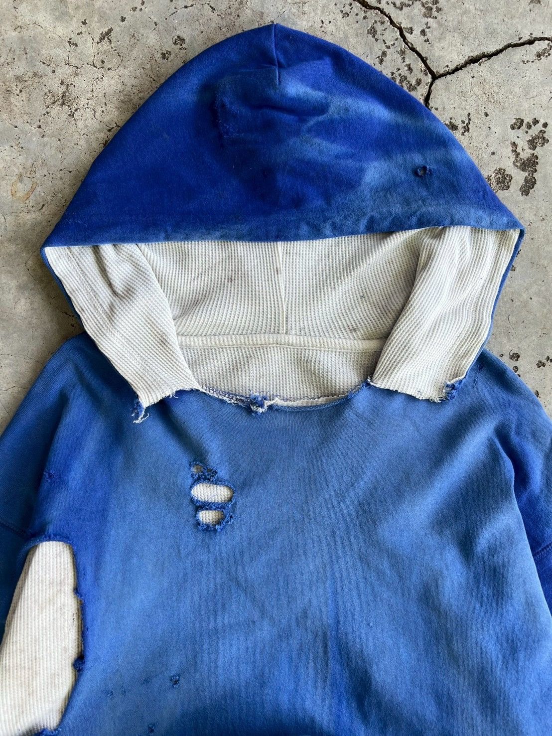 Vintage Thrashed Vintage Thermal Lined Hoodie Distressed ERD Size US M / EU 48-50 / 2 - 9 Thumbnail