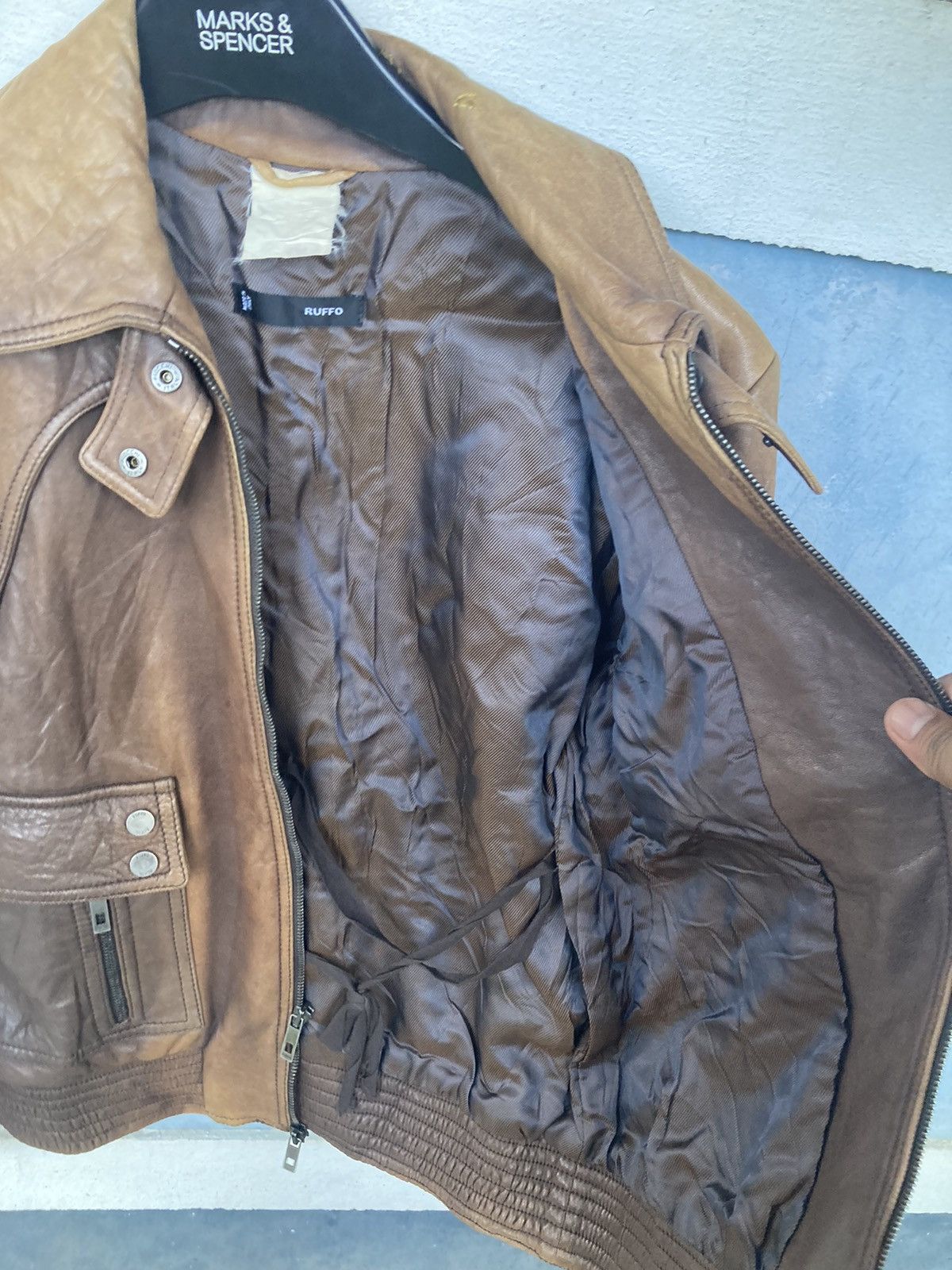 ジャケット・アウター ruffo short length Leather lib jacket Ruffo